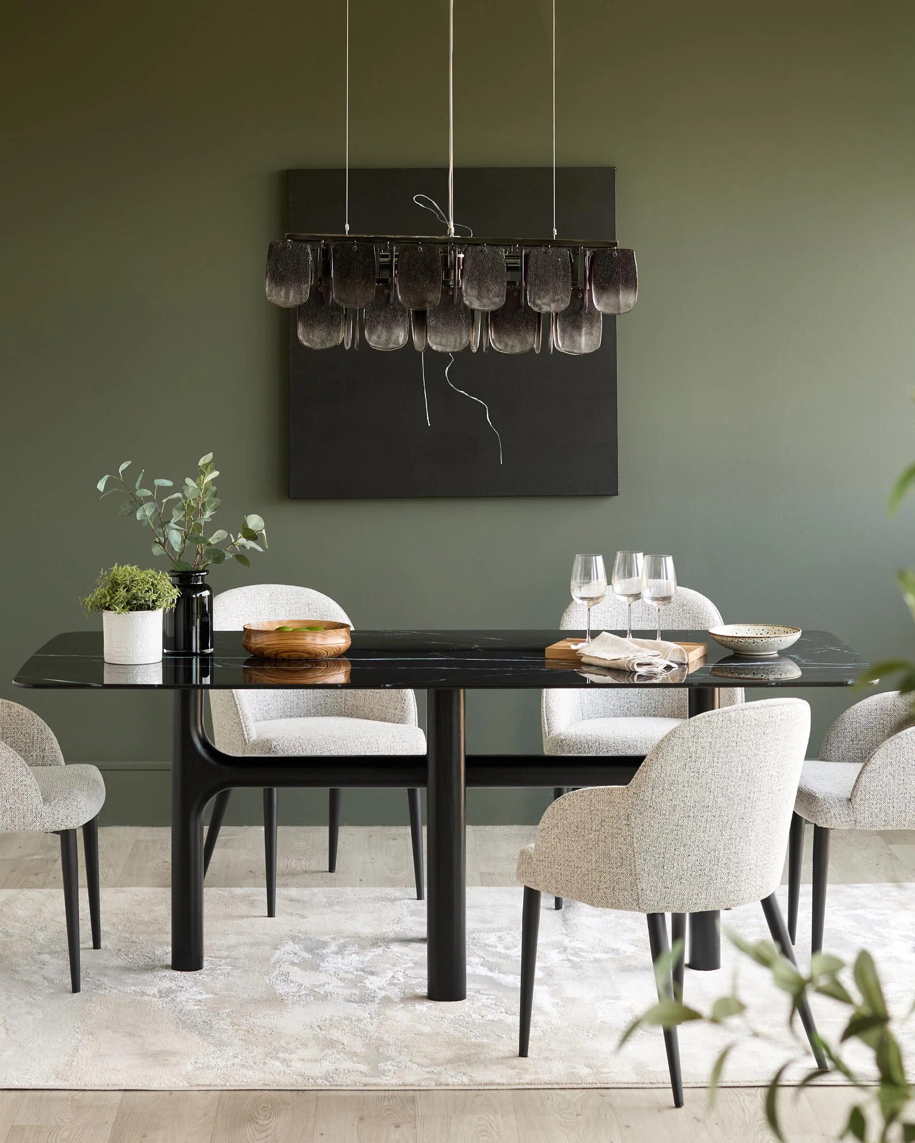 Brixton black ceramic 6 seater dining table - Image 7