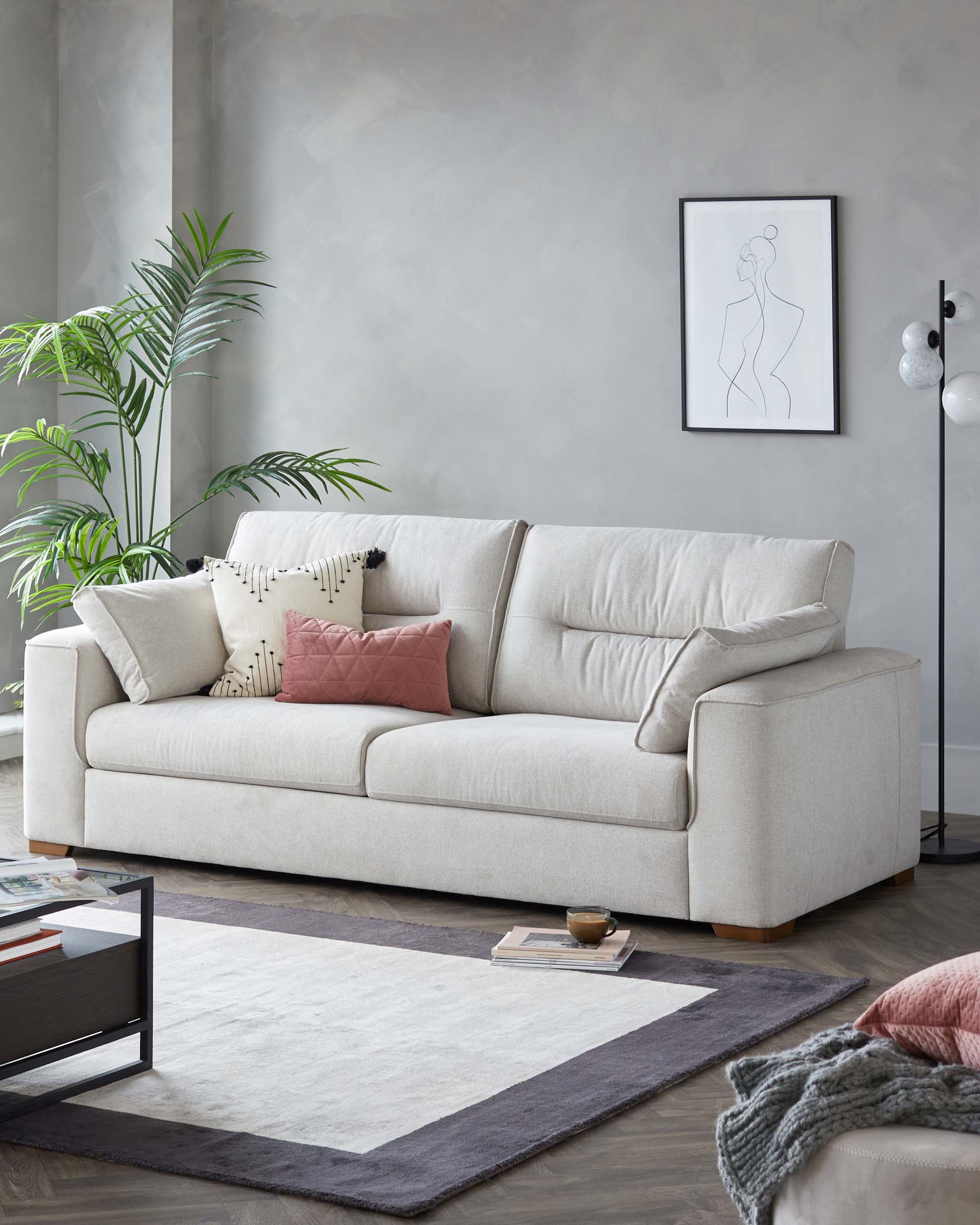 Brody Natural Flat Weave 3 Seater Sofa - Image 2