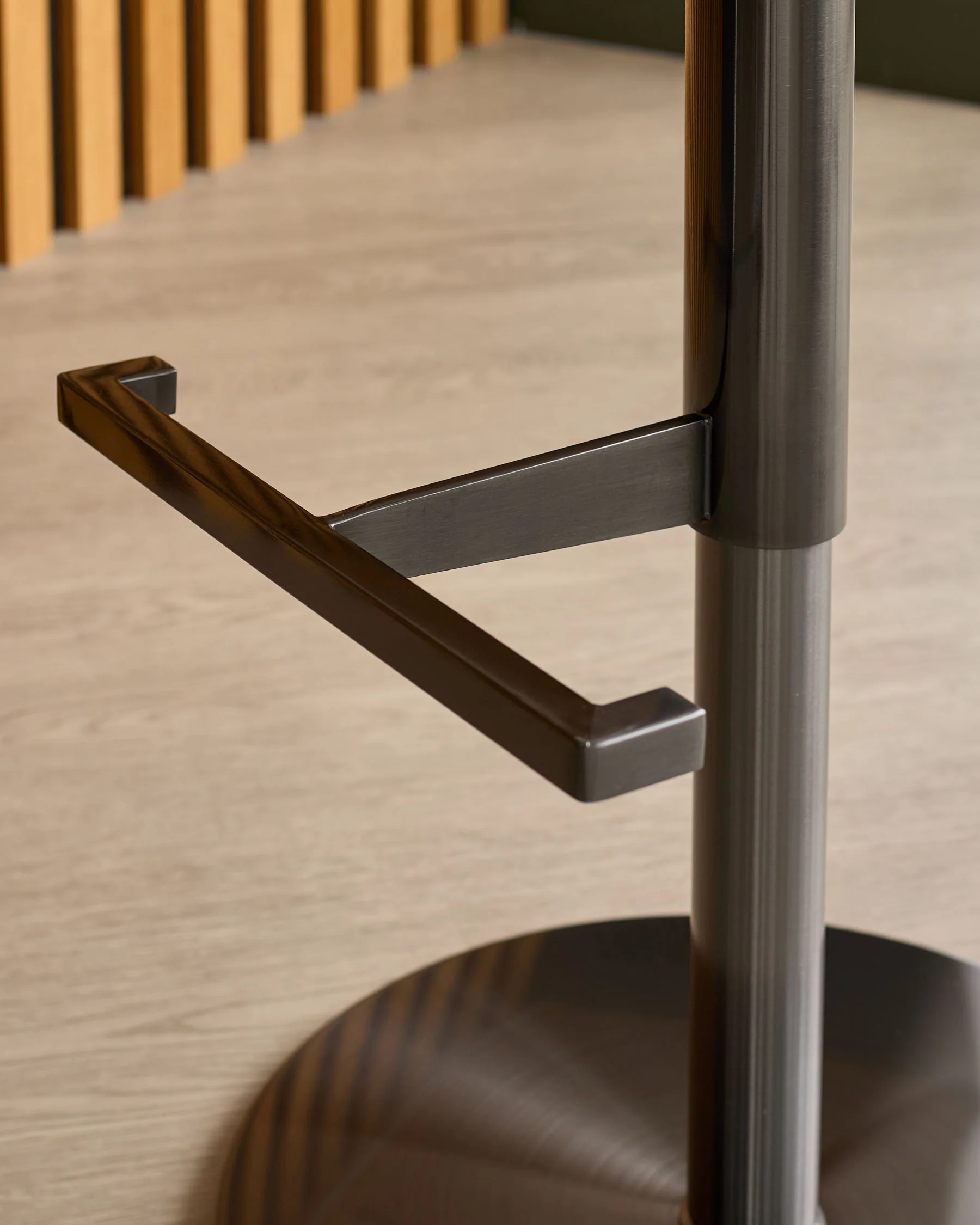 Bronwyn natural fabric and mocha velvet gas lift bar stool - Image 11
