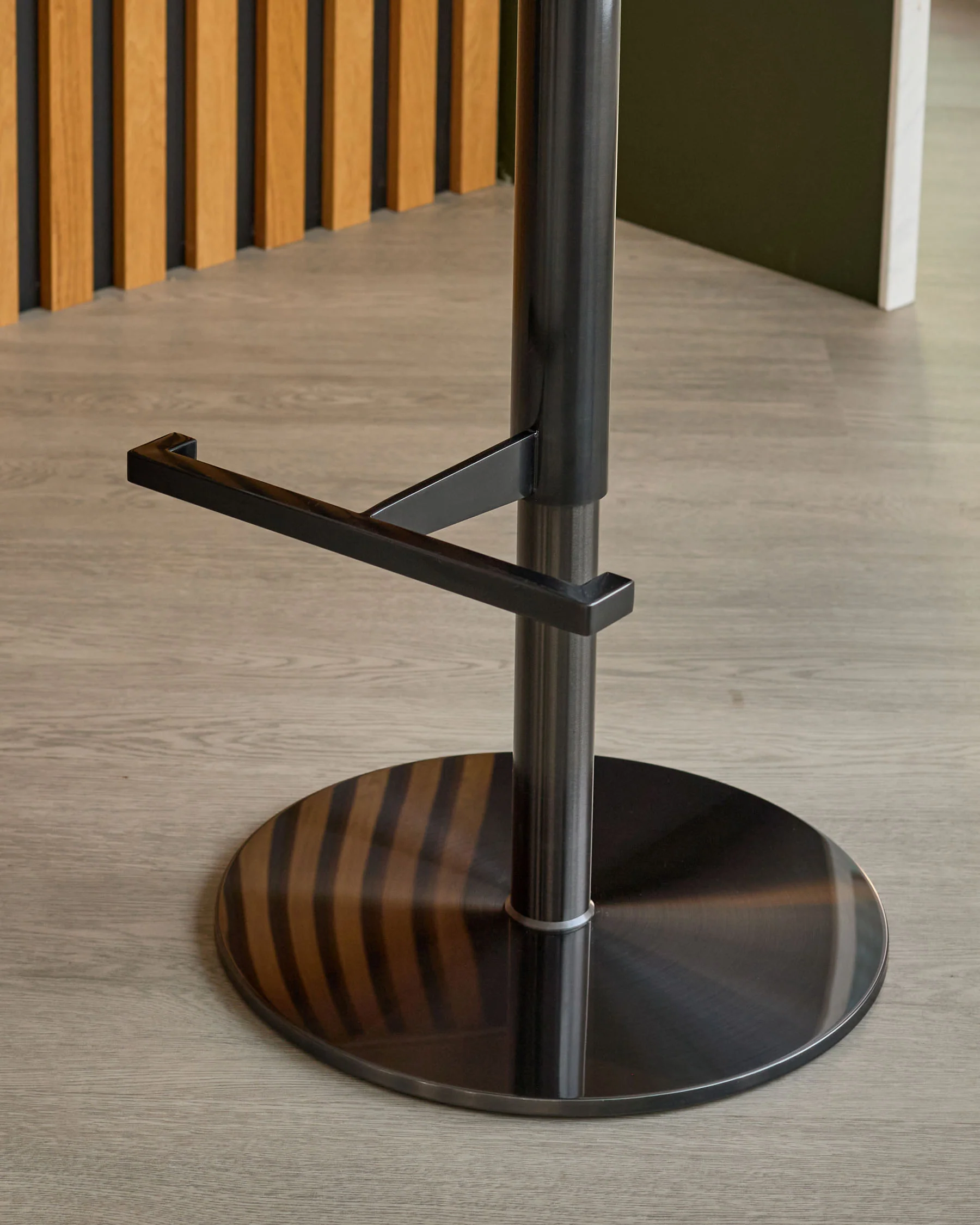 Bronwyn natural fabric and olive green velvet gas lift bar stool - Image 8