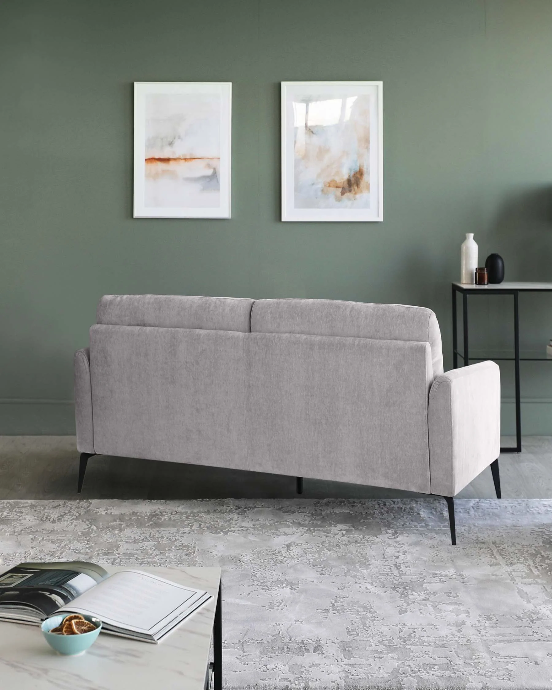 Brooks Light Grey Fabric Pleat 2 Seater Sofa - Image 3