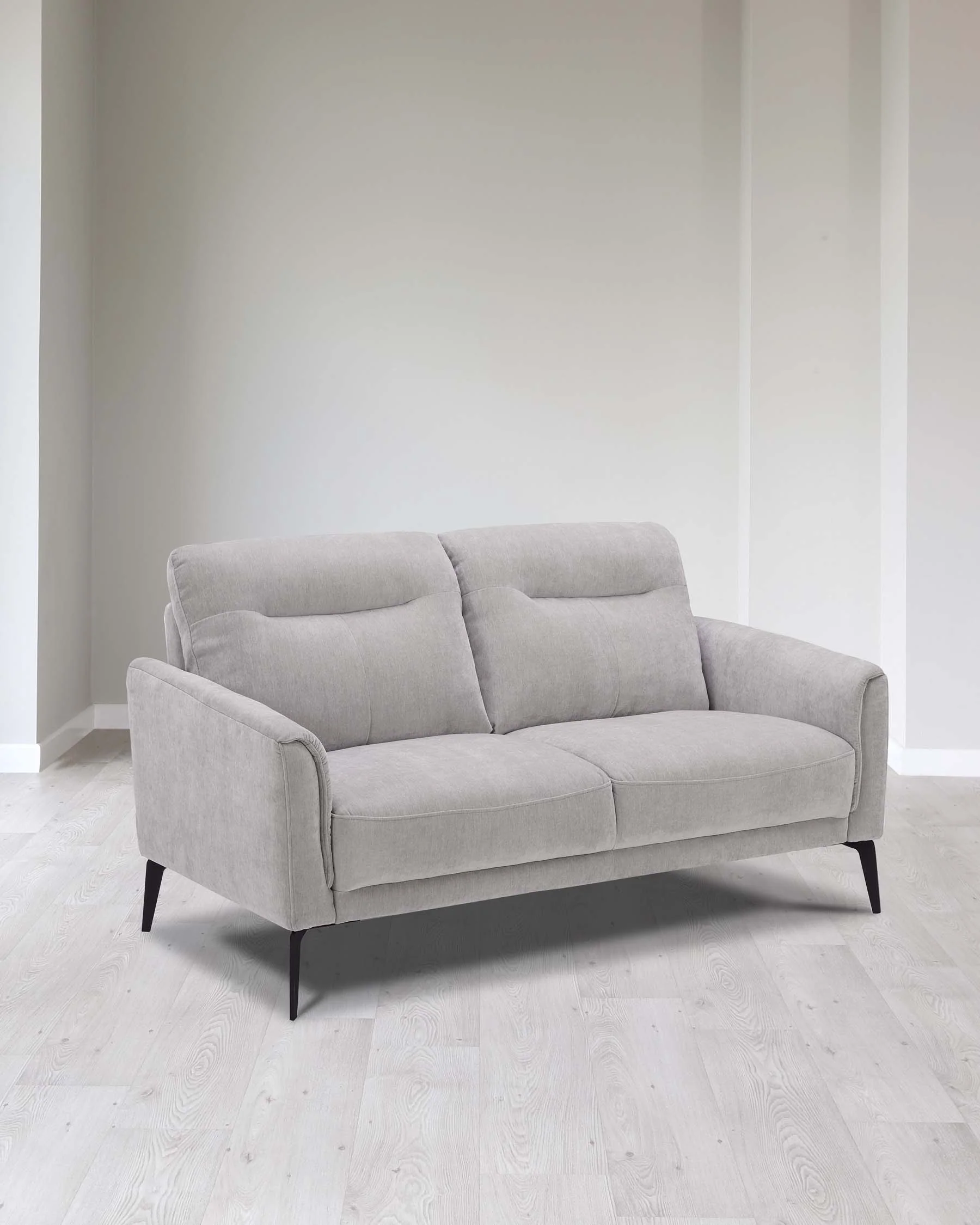 Brooks Light Grey Fabric Pleat 2 Seater Sofa - Image 5