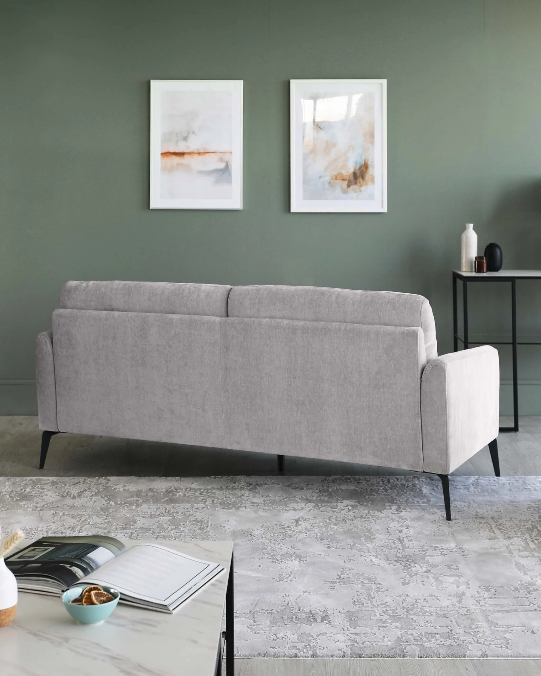 Brooks Light Grey Fabric Pleat 3 Seater Sofa - Image 12