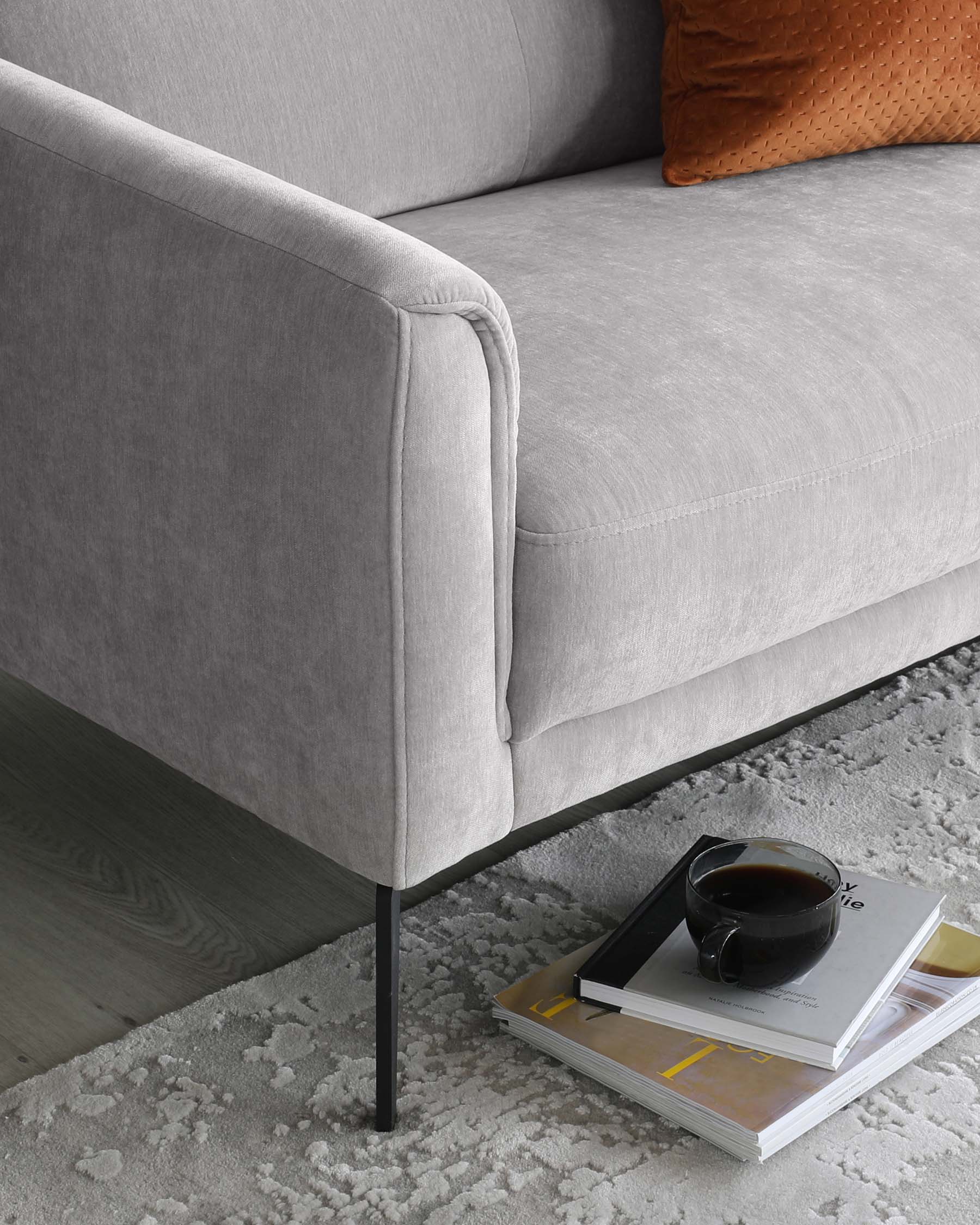 Brooks Light Grey Fabric Pleat 3 Seater Sofa - Image 4
