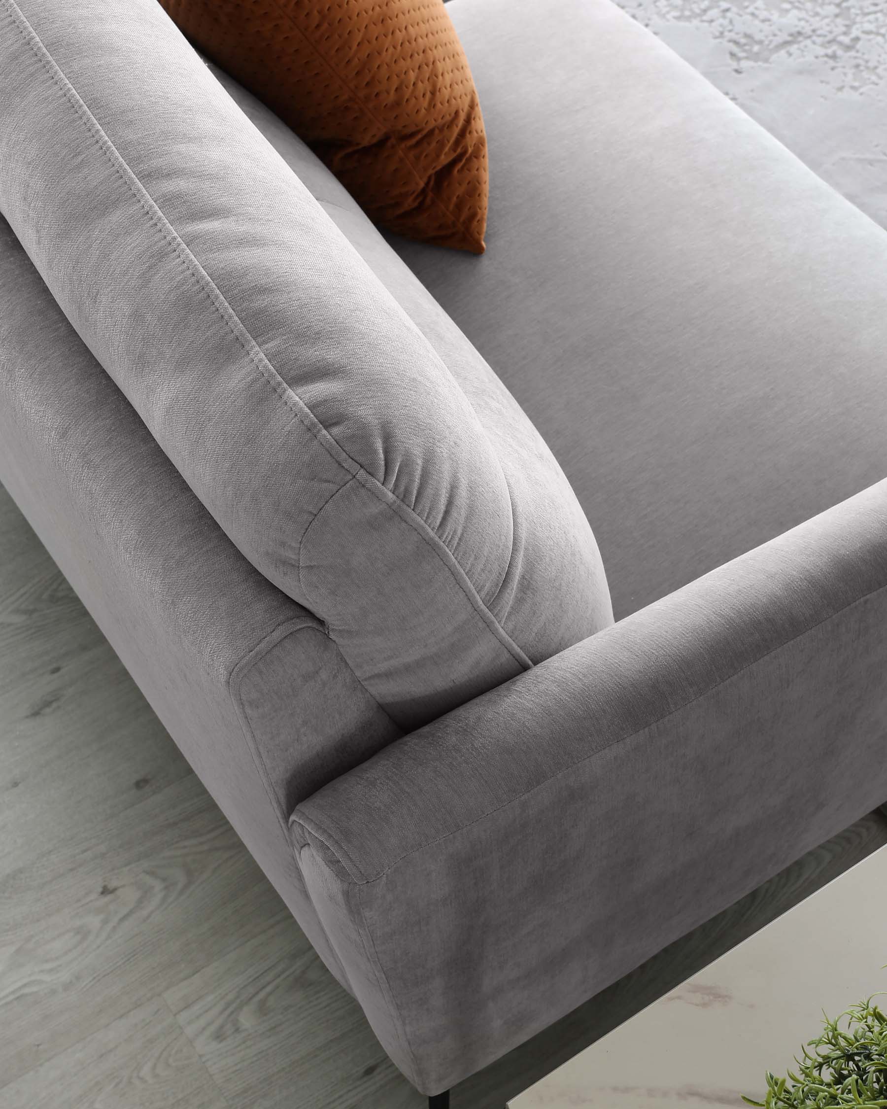 Brooks Light Grey Fabric Pleat 3 Seater Sofa - Image 5