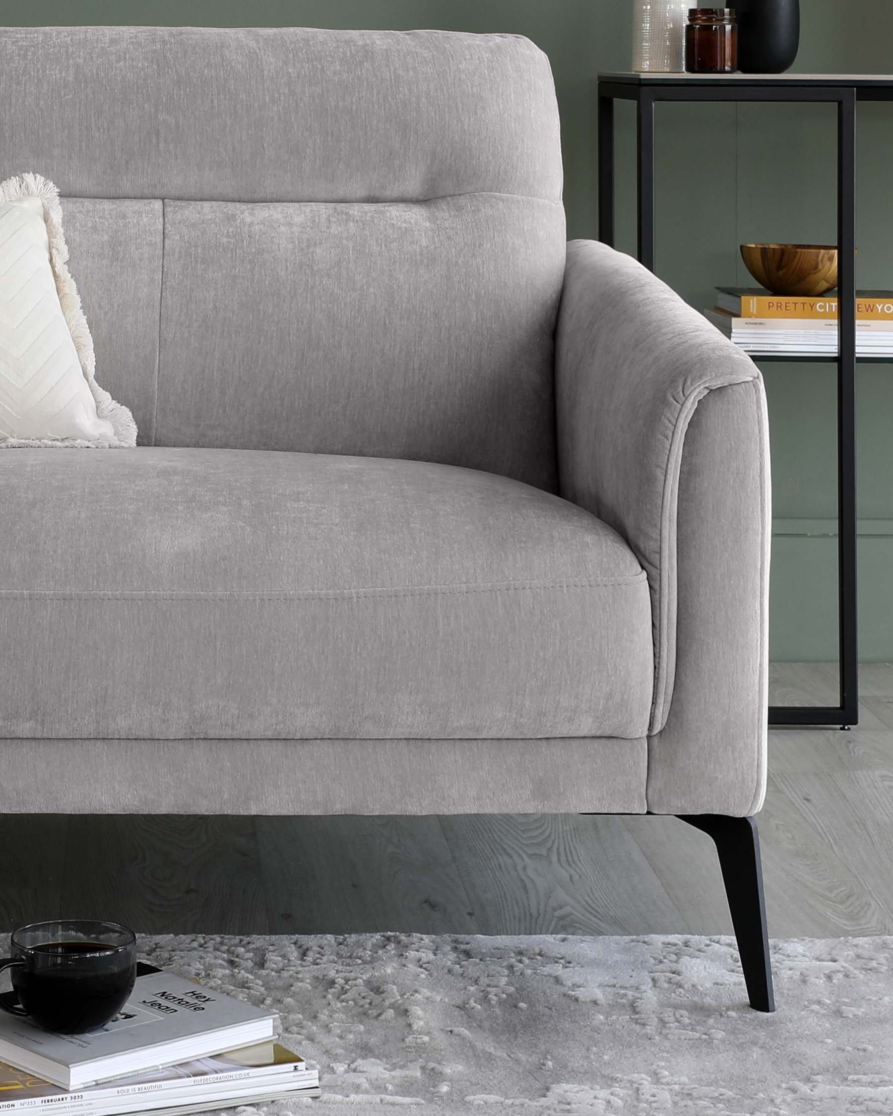 Brooks Light Grey Fabric Pleat 3 Seater Sofa - Image 6