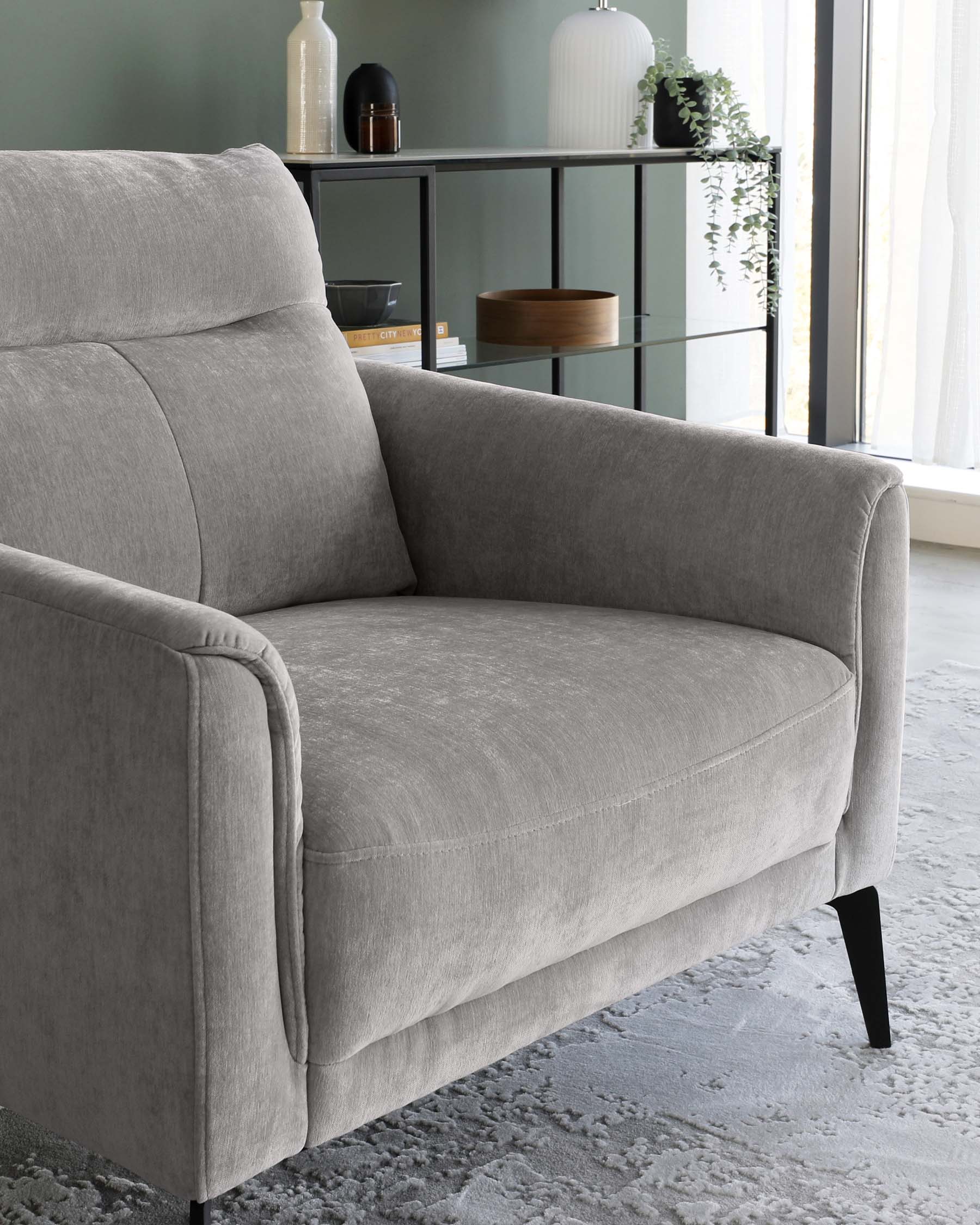 Brooks Light Grey Fabric Armchair - Image 12