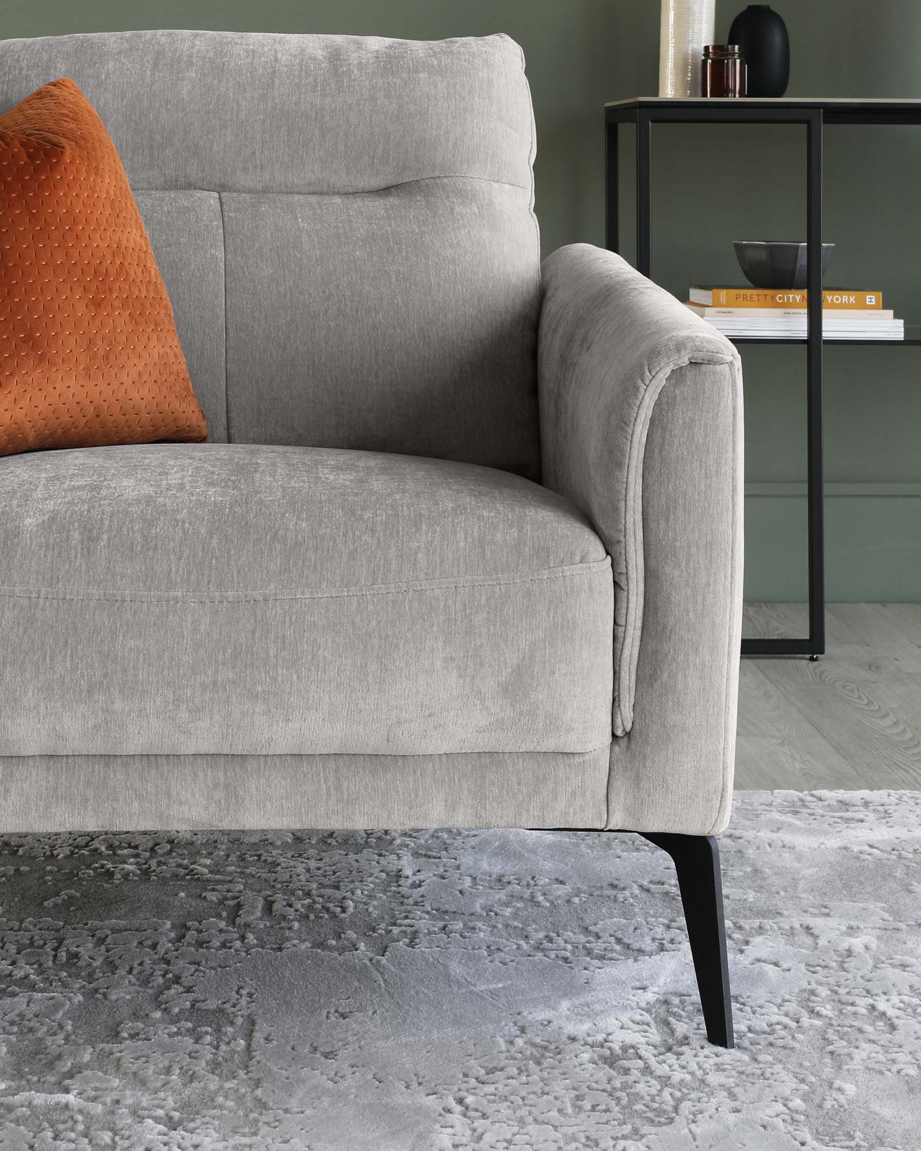 Brooks Light Grey Fabric Armchair - Image 4