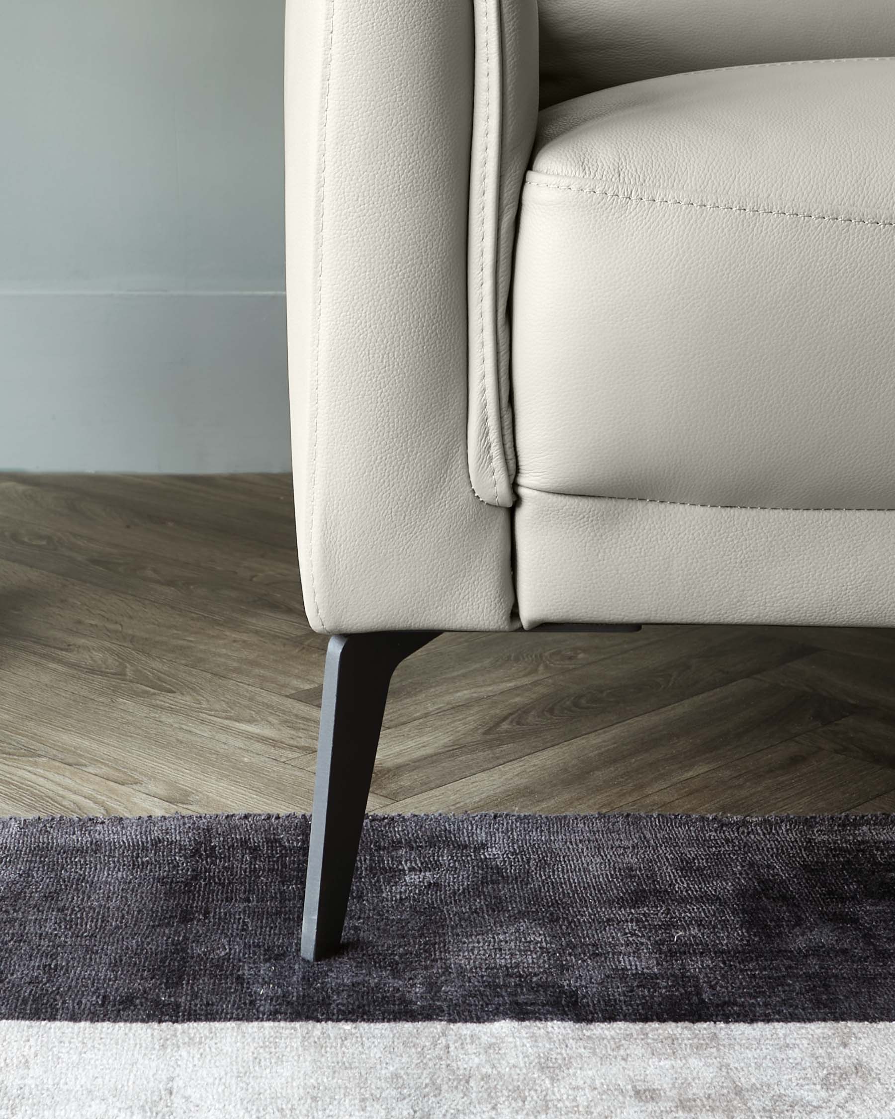 Brooks Light Grey Leather Armchair - Image 12