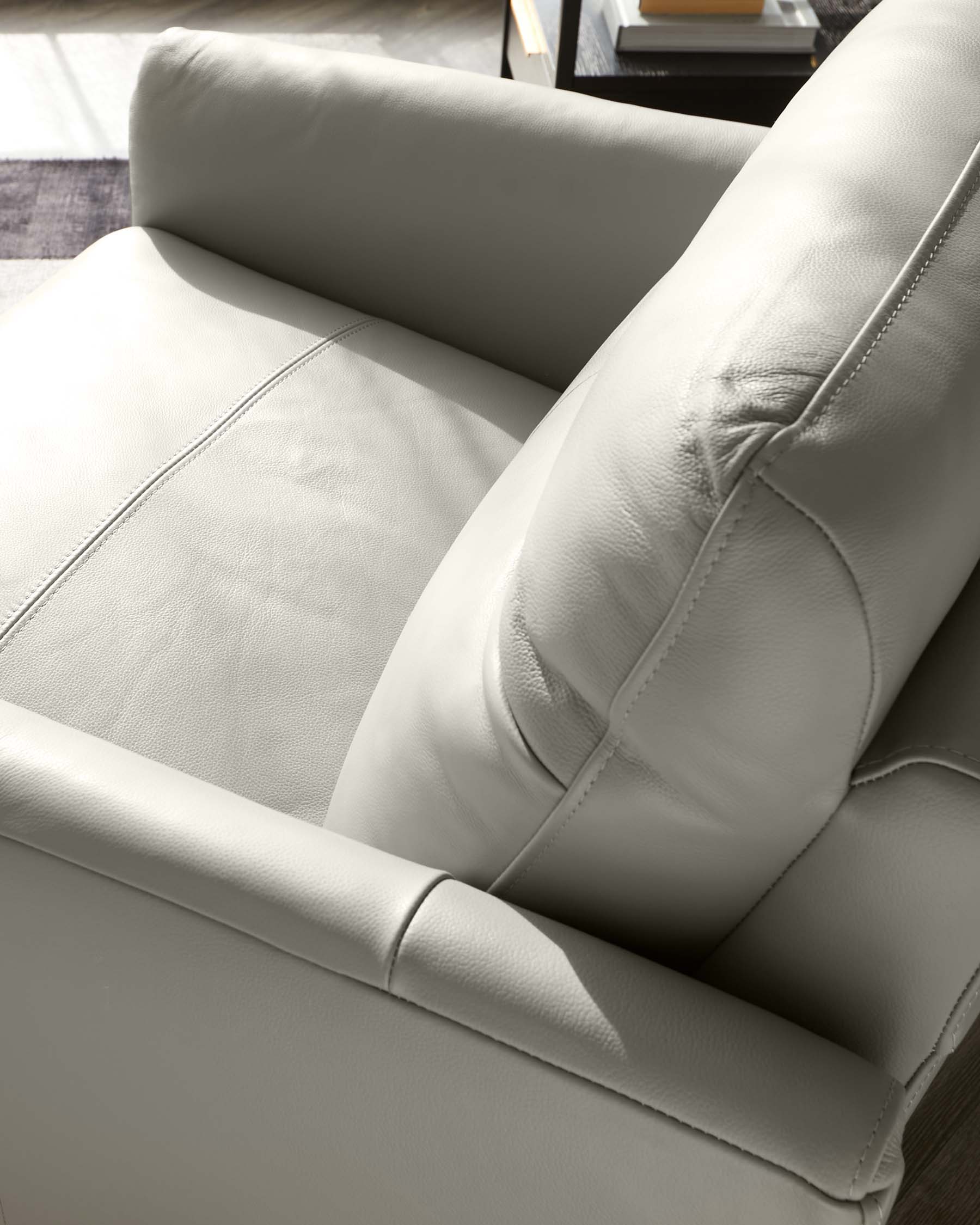 Brooks Light Grey Leather Armchair - Image 5