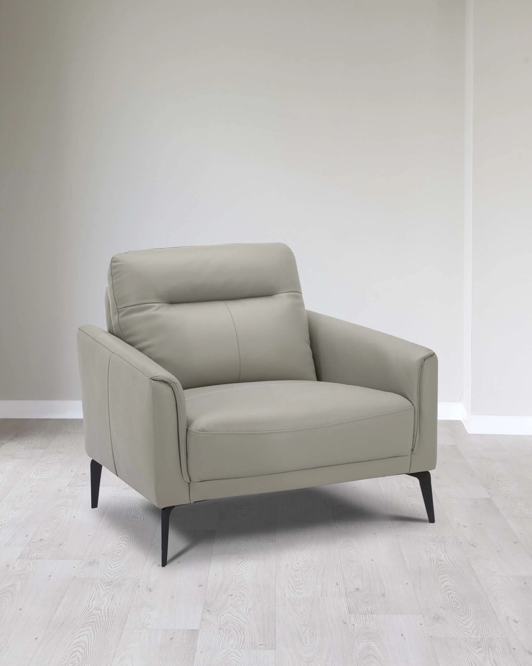 Brooks Light Grey Leather Armchair - Image 8