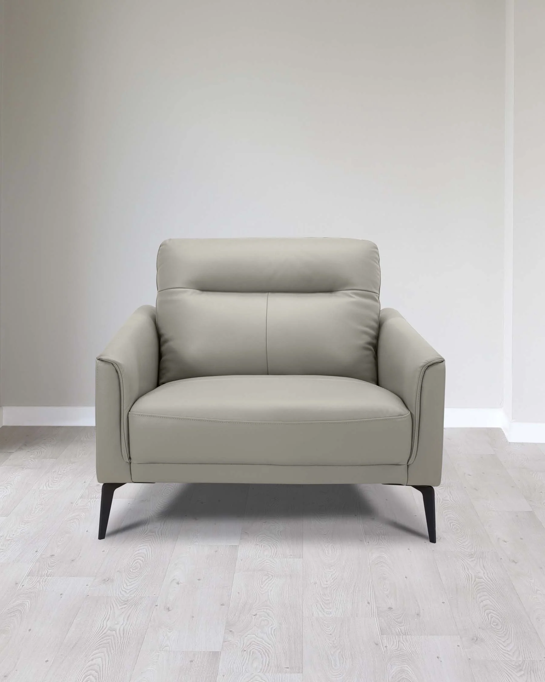Brooks Light Grey Leather Armchair - Image 9