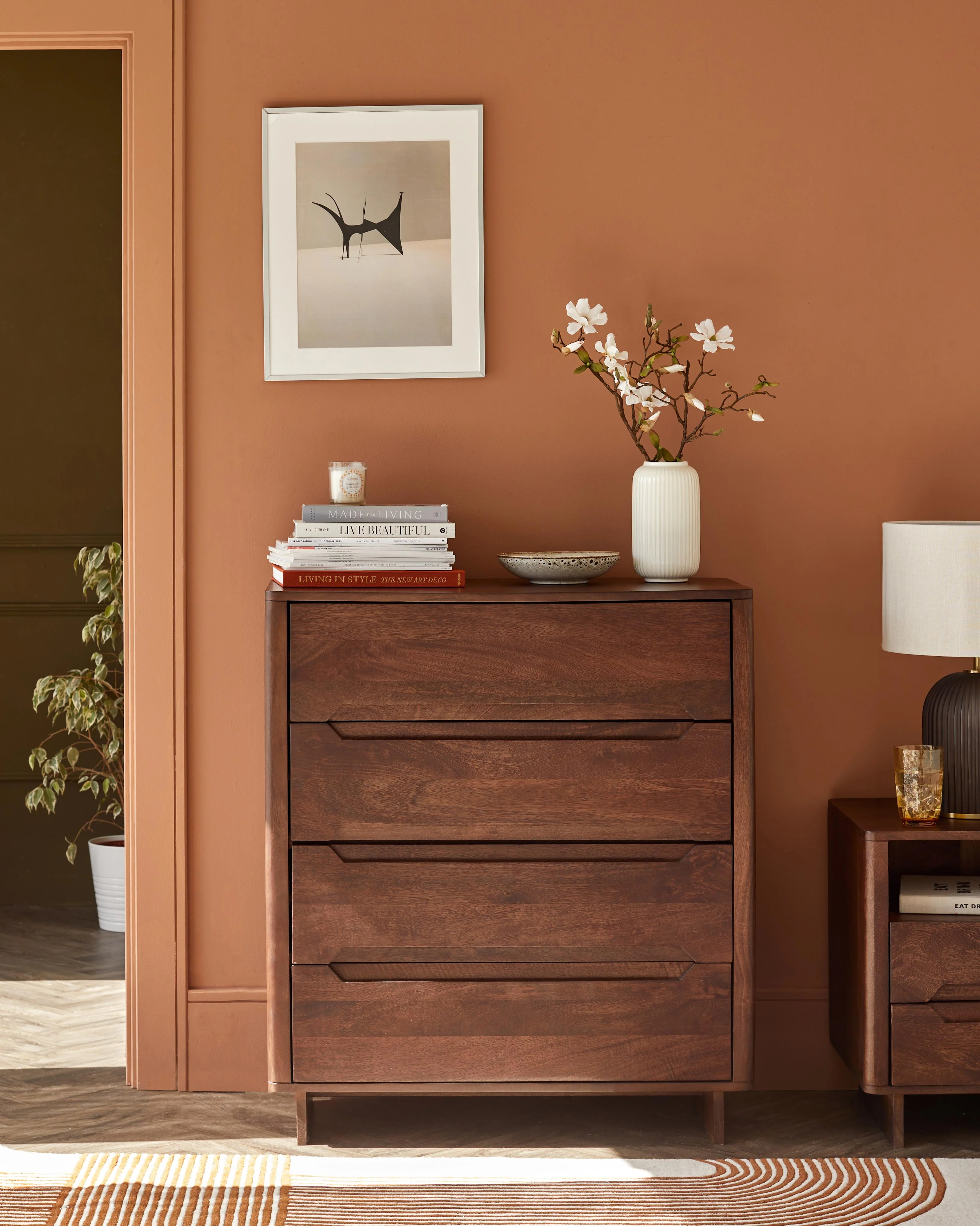 Bryce dark mango wood chest of drawers - Image 3