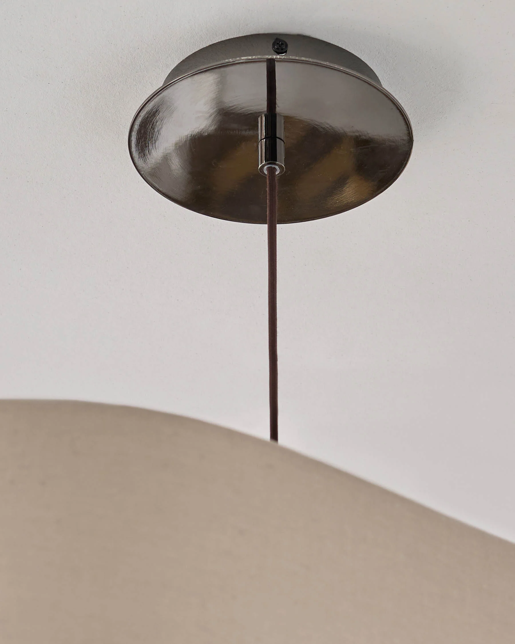 Burleigh 2 bulb natural linen curved pendant light - Image 9