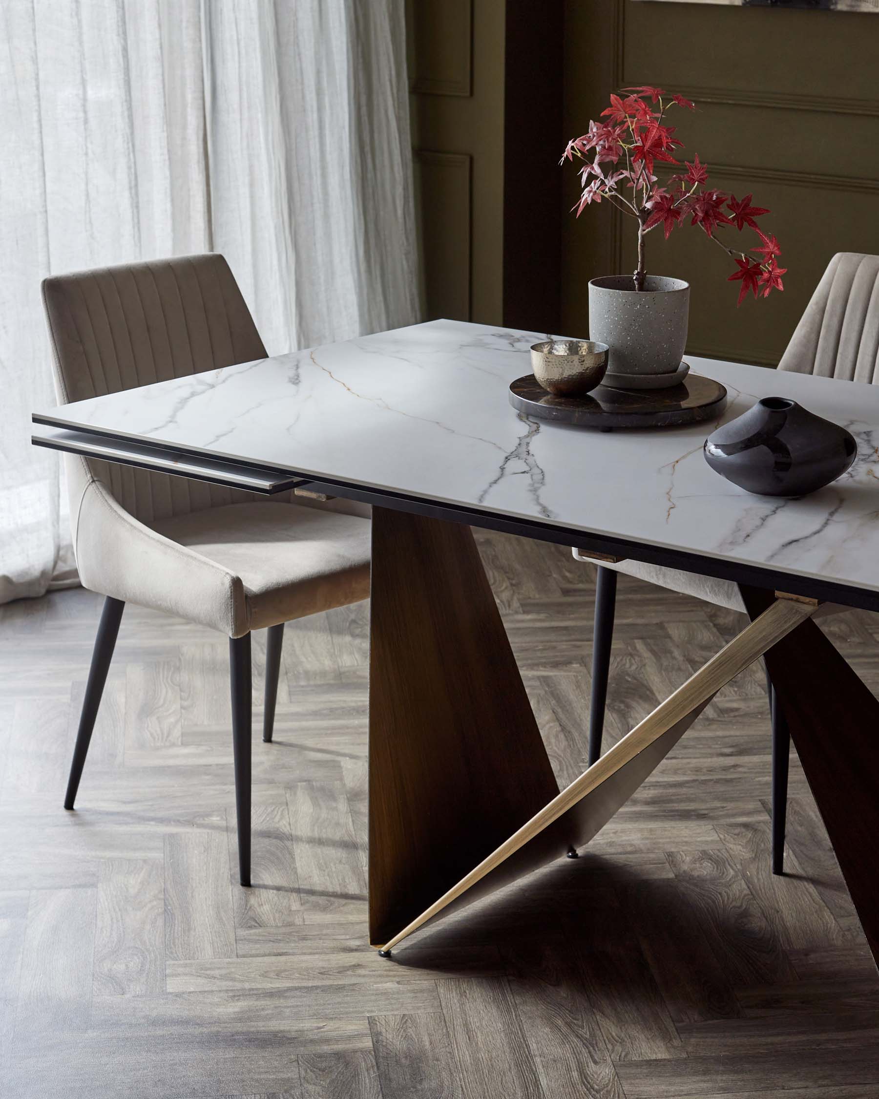 Calenzano Natural Ceramic Extending 8 to 10 Seater Dining Table - Image 6