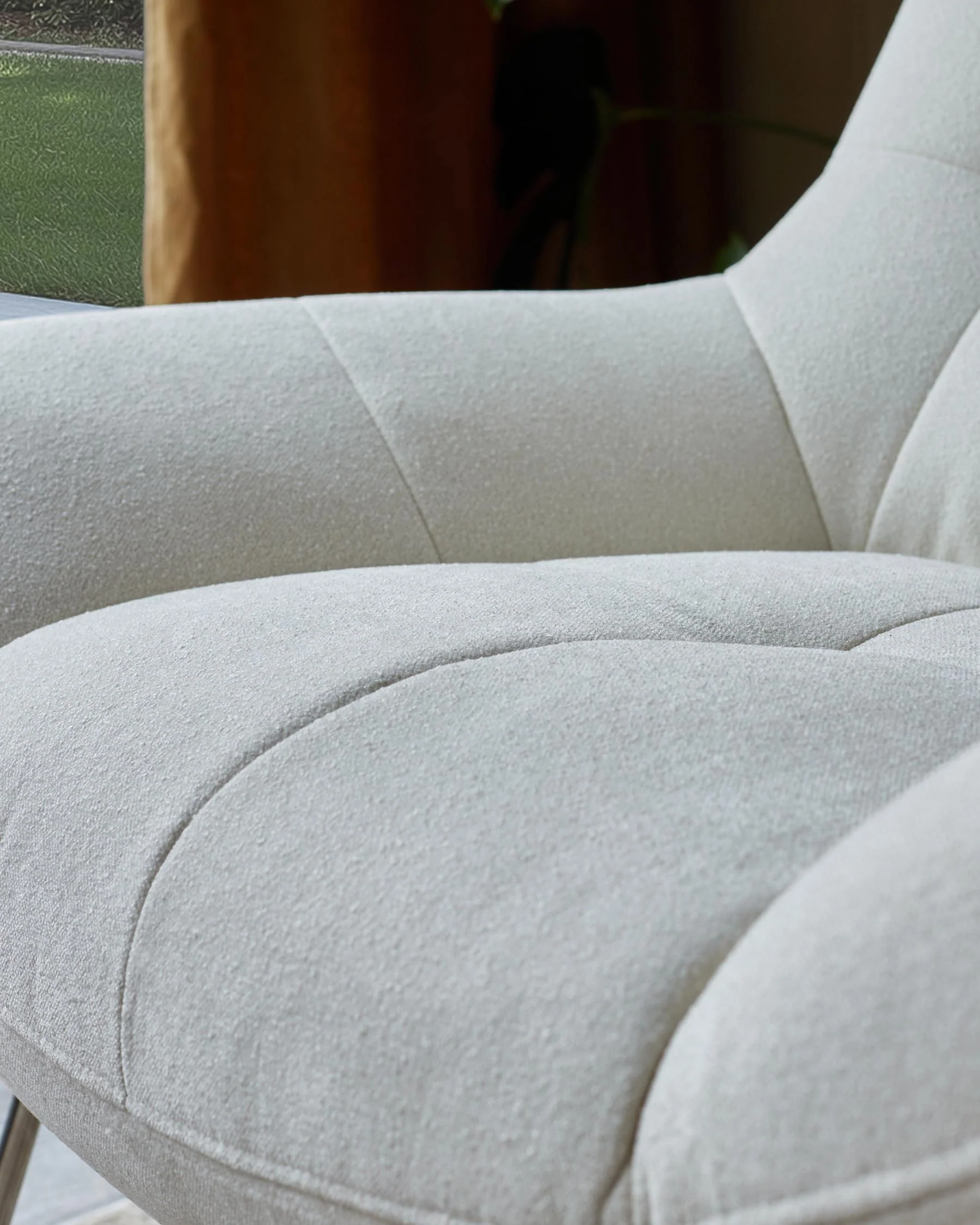 Canio Ivory Boucle Accent Chair - Image 6
