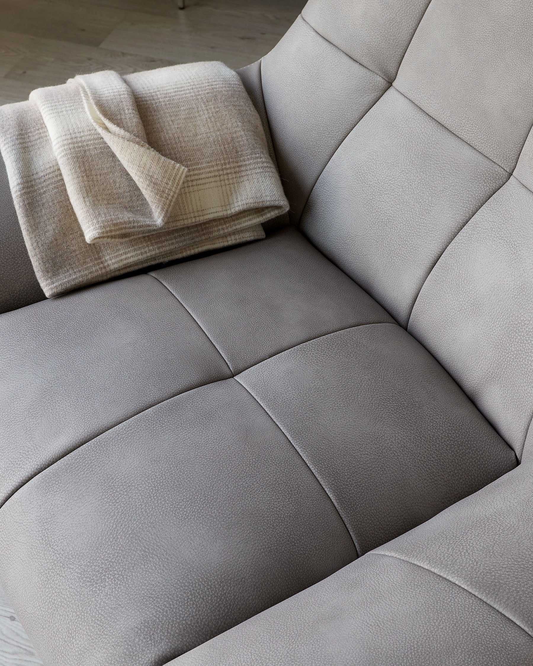 Canio Grey Faux Leather And Brushed Steel Accent Chair - Image 3