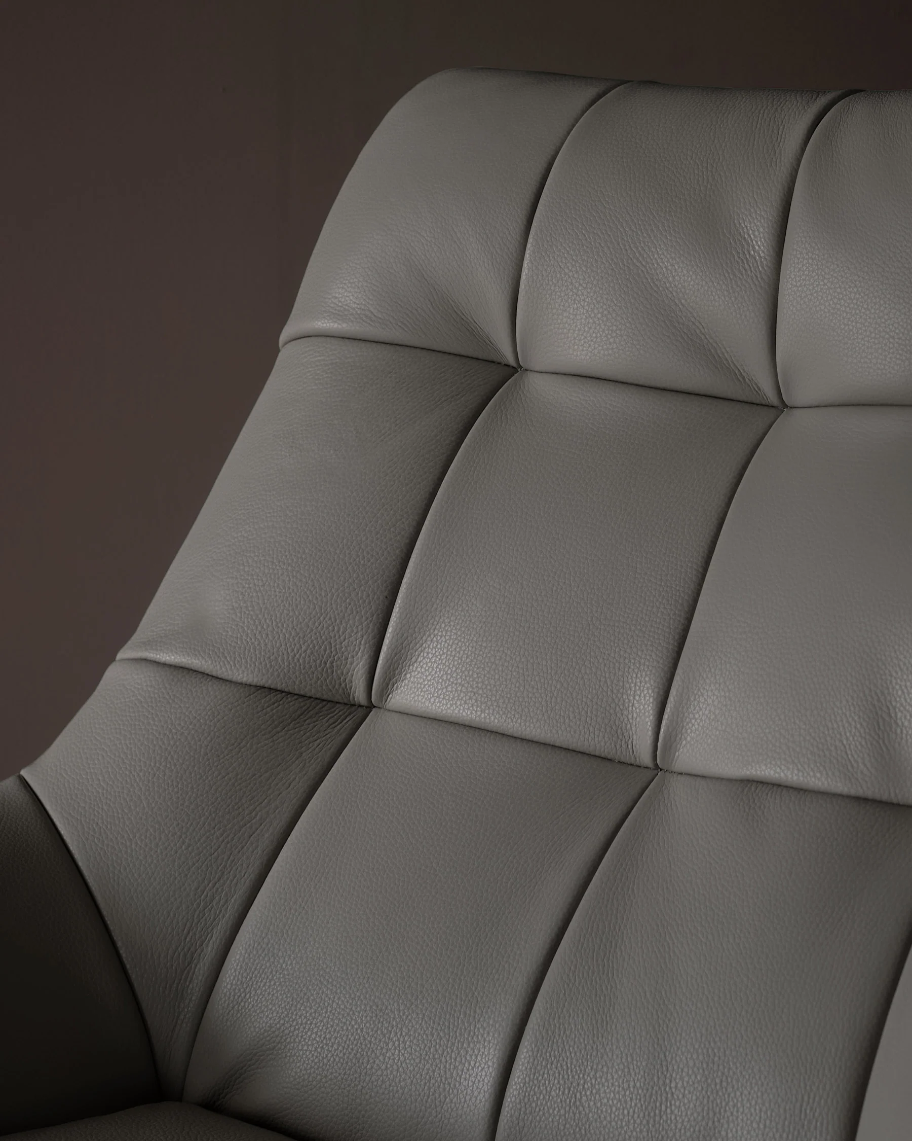 Canio Dark Grey Leather And Stainless Steel Accent Chair - Image 4