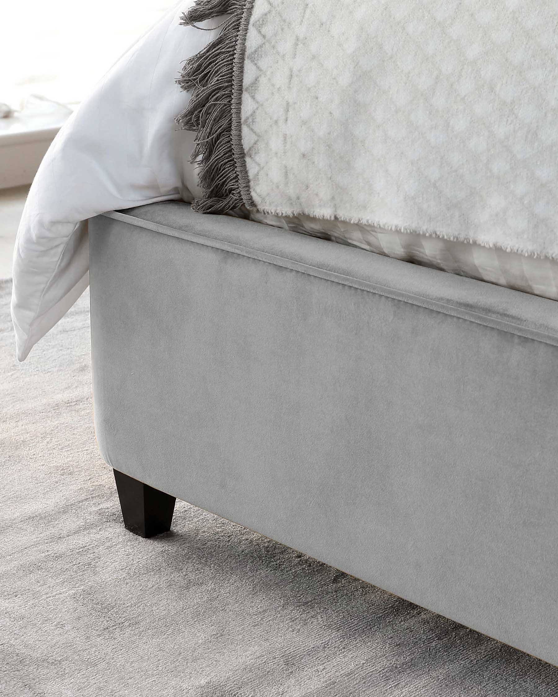 Carina Light Grey Velvet King Size Ottoman Storage Bed - Image 8