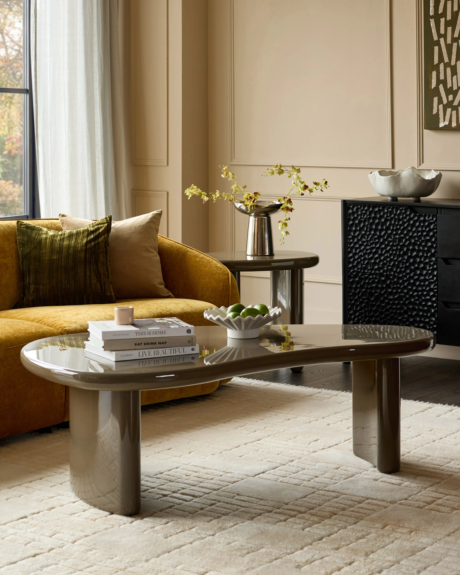 Carmela olive green gloss coffee table - Image 4
