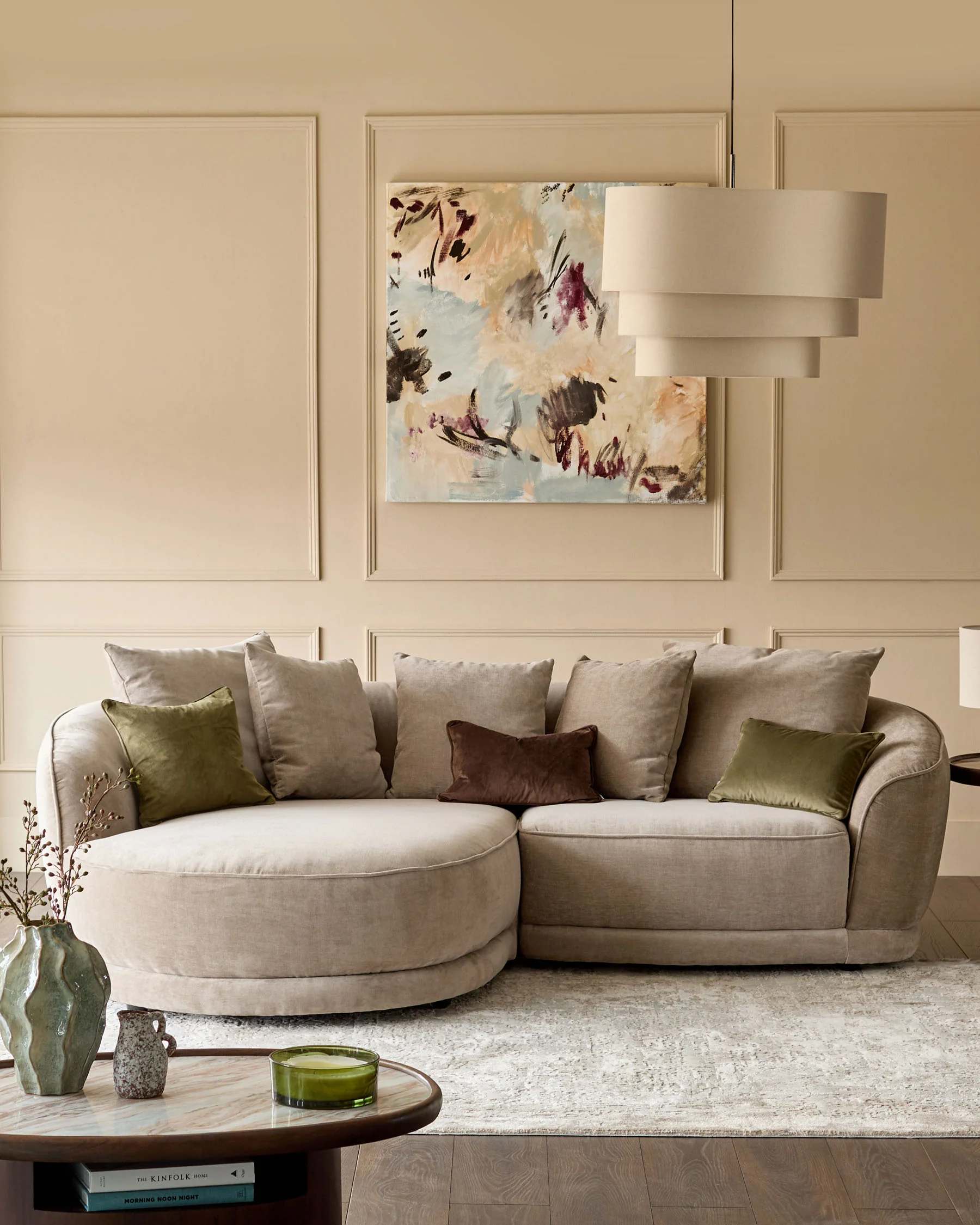 Caspian mink chenille left hand corner chaise sofa - Image 3