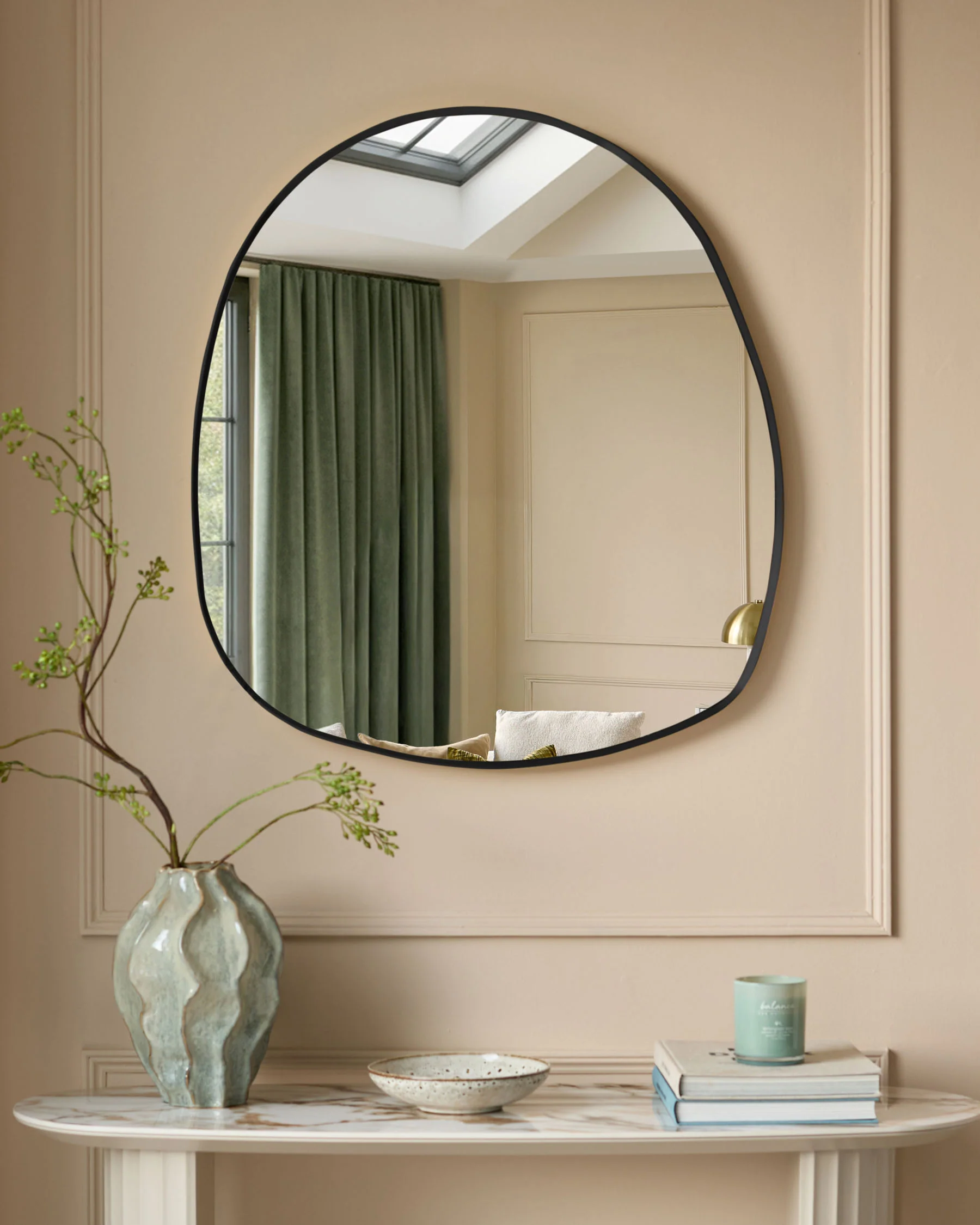 Caspian black pebble wall mirror - Image 2