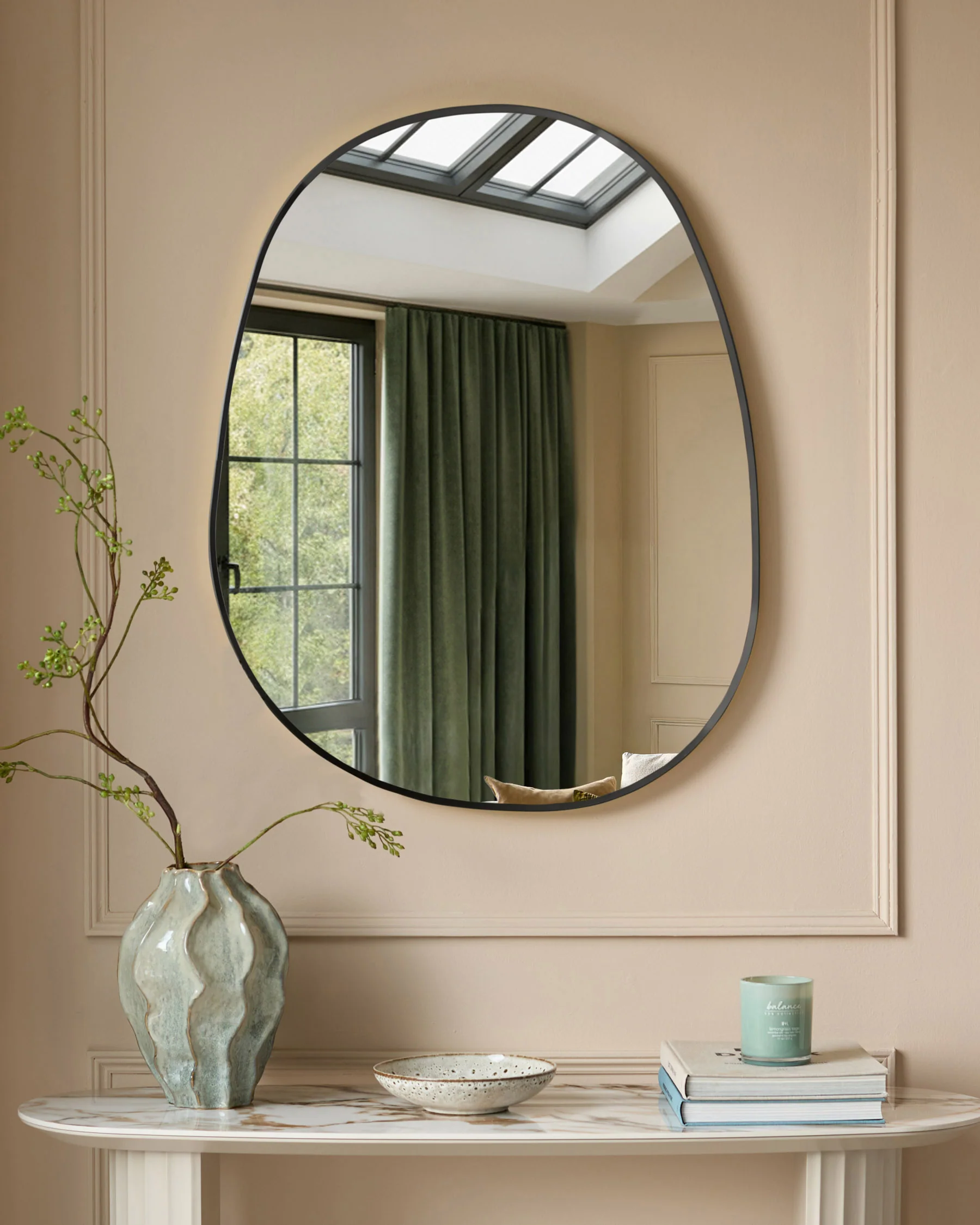 Caspian black pond wall mirror - Image 2