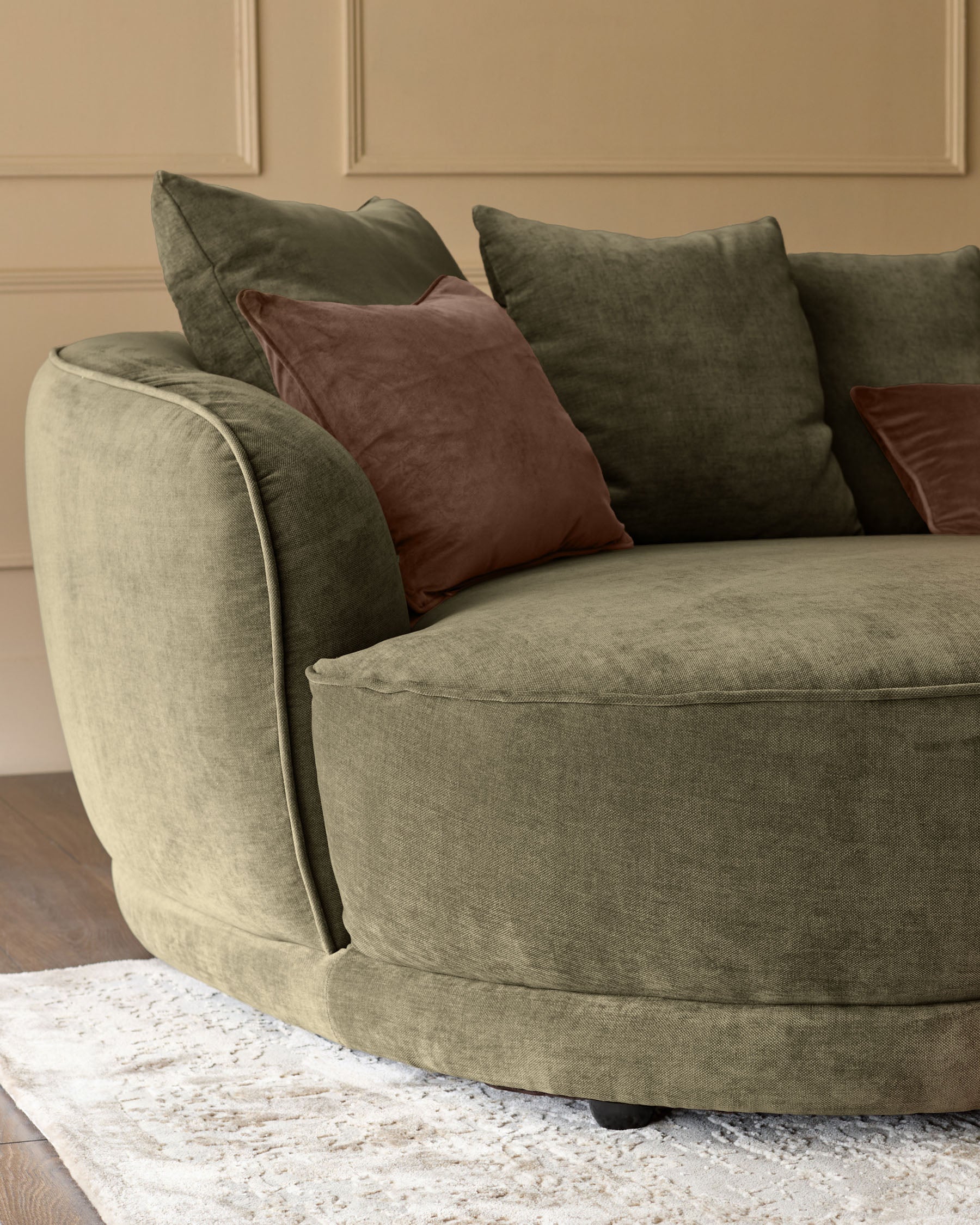 Caspian olive green fabric right hand corner chaise sofa - Image 7