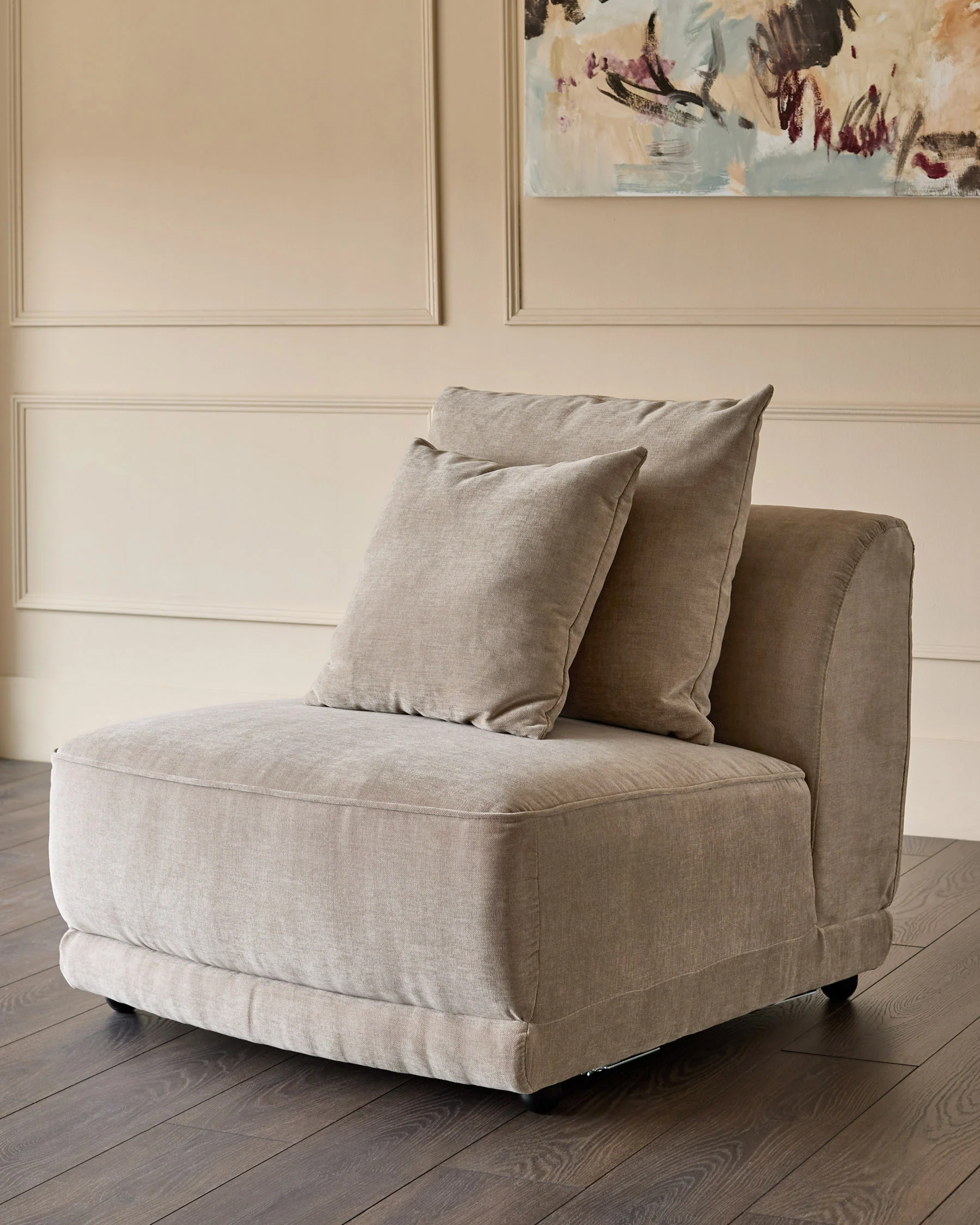 Caspian mink chenille single sofa module