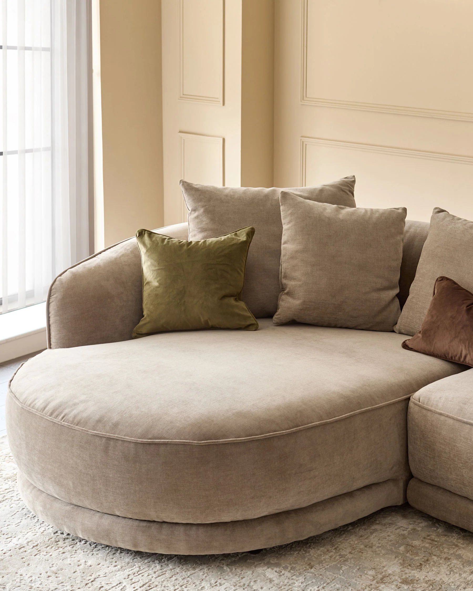 Caspian mink chenille single sofa module - Image 7