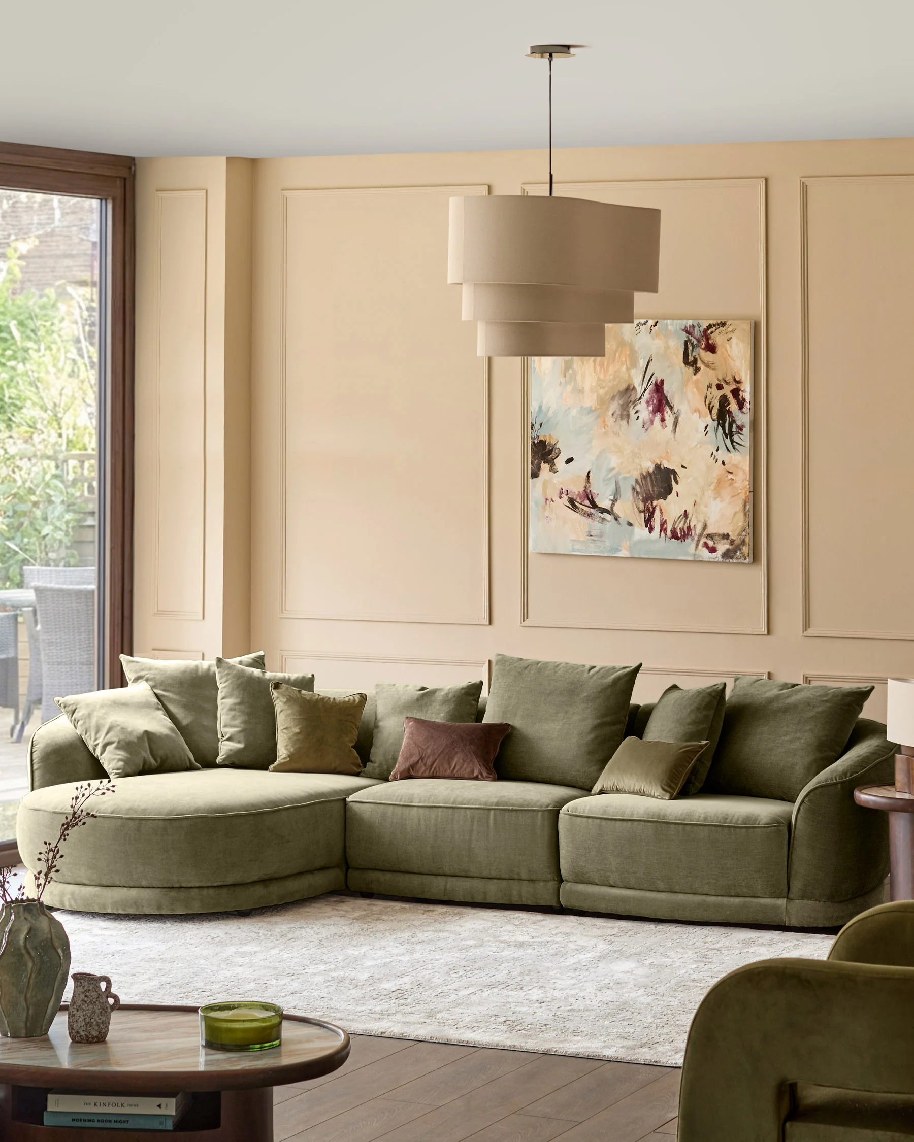 Caspian olive green fabric single sofa module - Image 3
