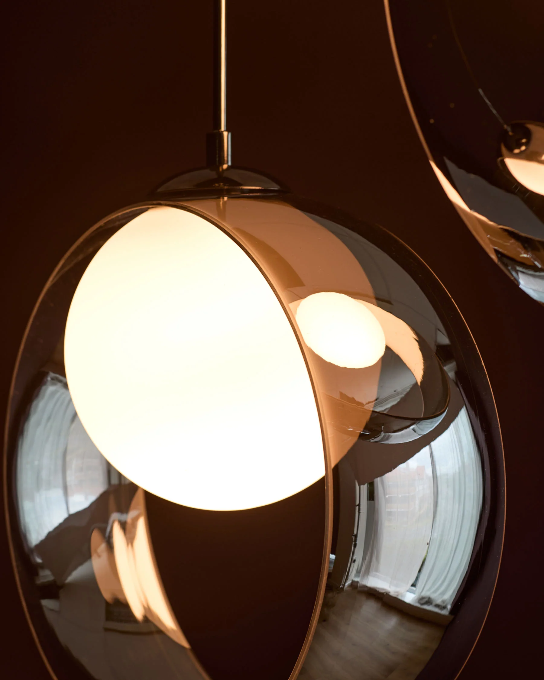 Chloe silver chrome glass LED 4 drop adjustable pendant light - Image 3