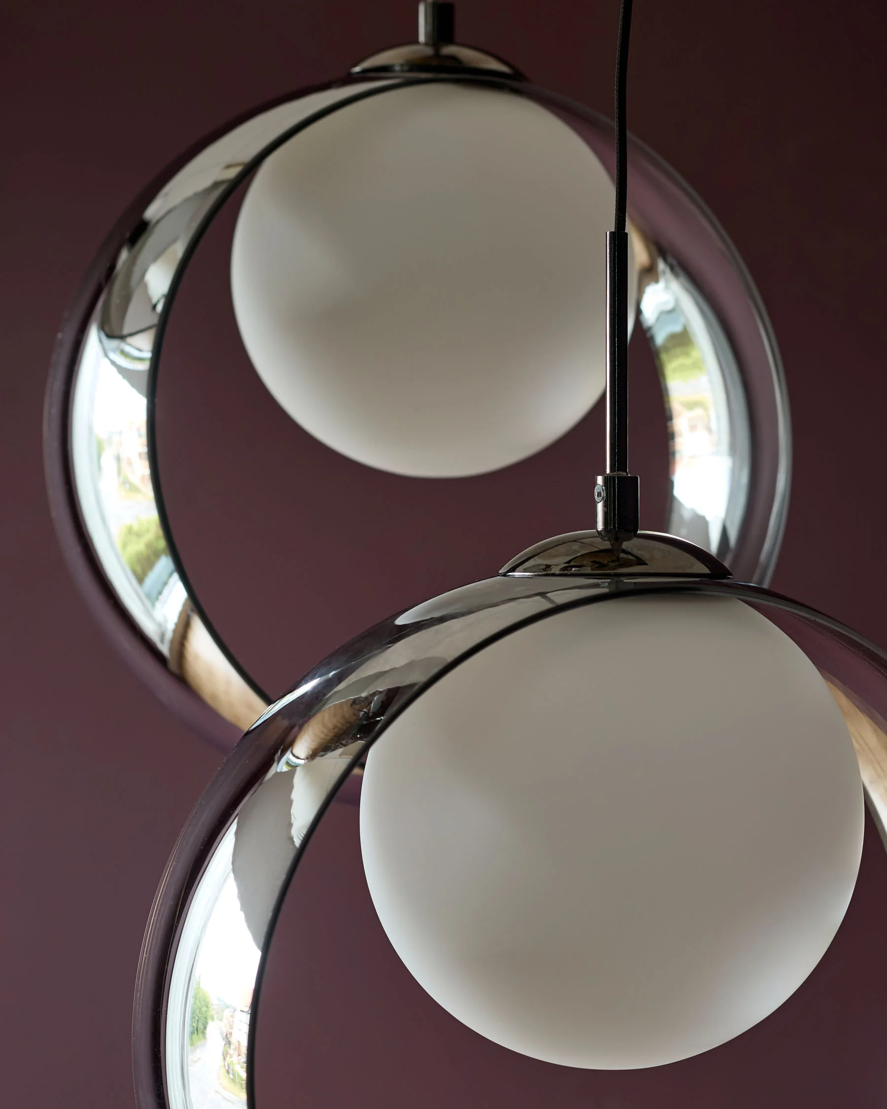 Chloe silver chrome glass LED 4 drop adjustable pendant light - Image 9