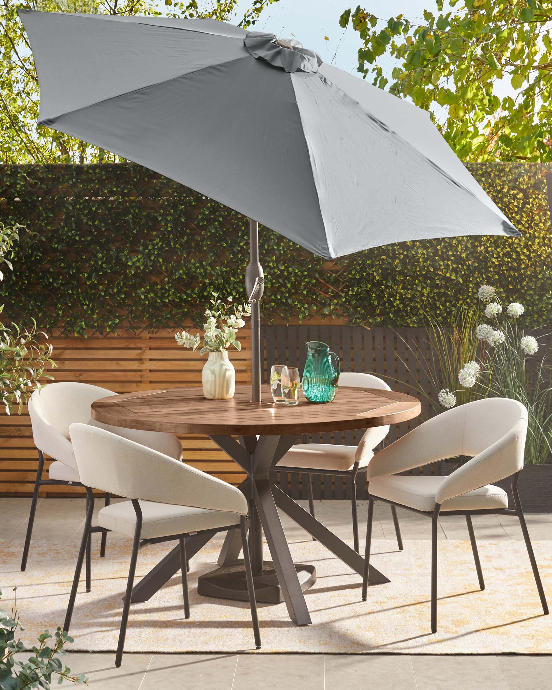 Clarissa 2.5m grey tilting garden parasol - Image 4