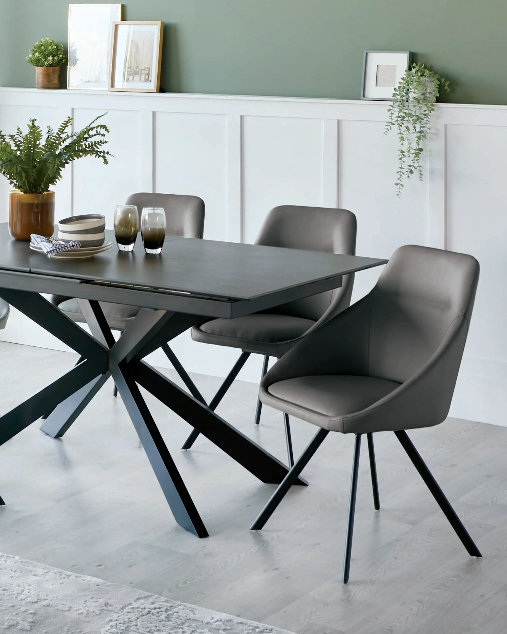 Cleo Dark Grey Faux Leather Swivel Chair - Image 3