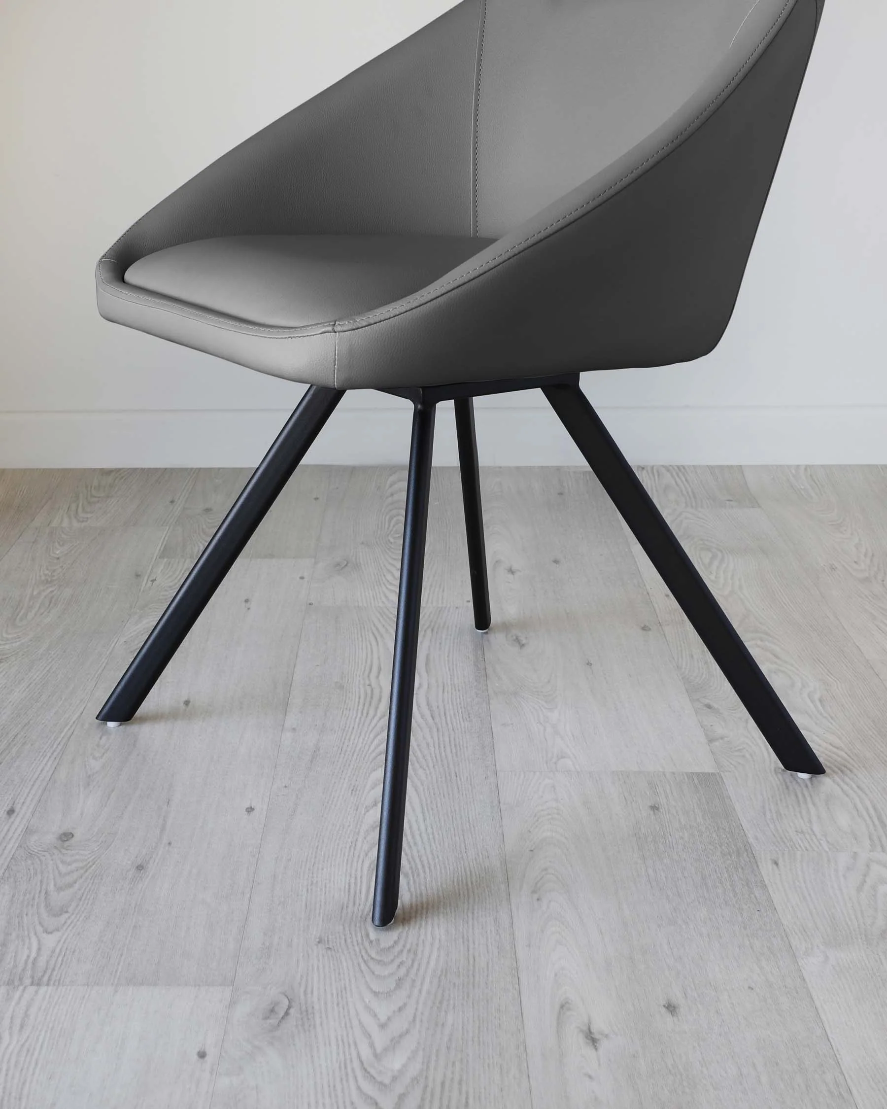 Cleo Dark Grey Faux Leather Swivel Chair - Image 6