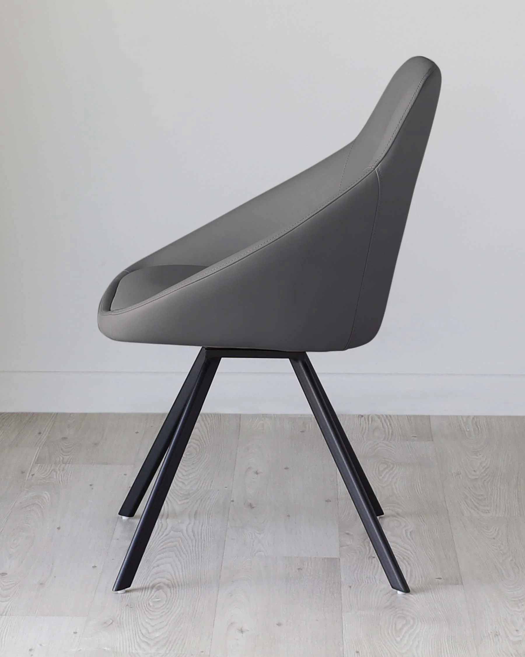 Cleo Dark Grey Faux Leather Swivel Chair - Image 7