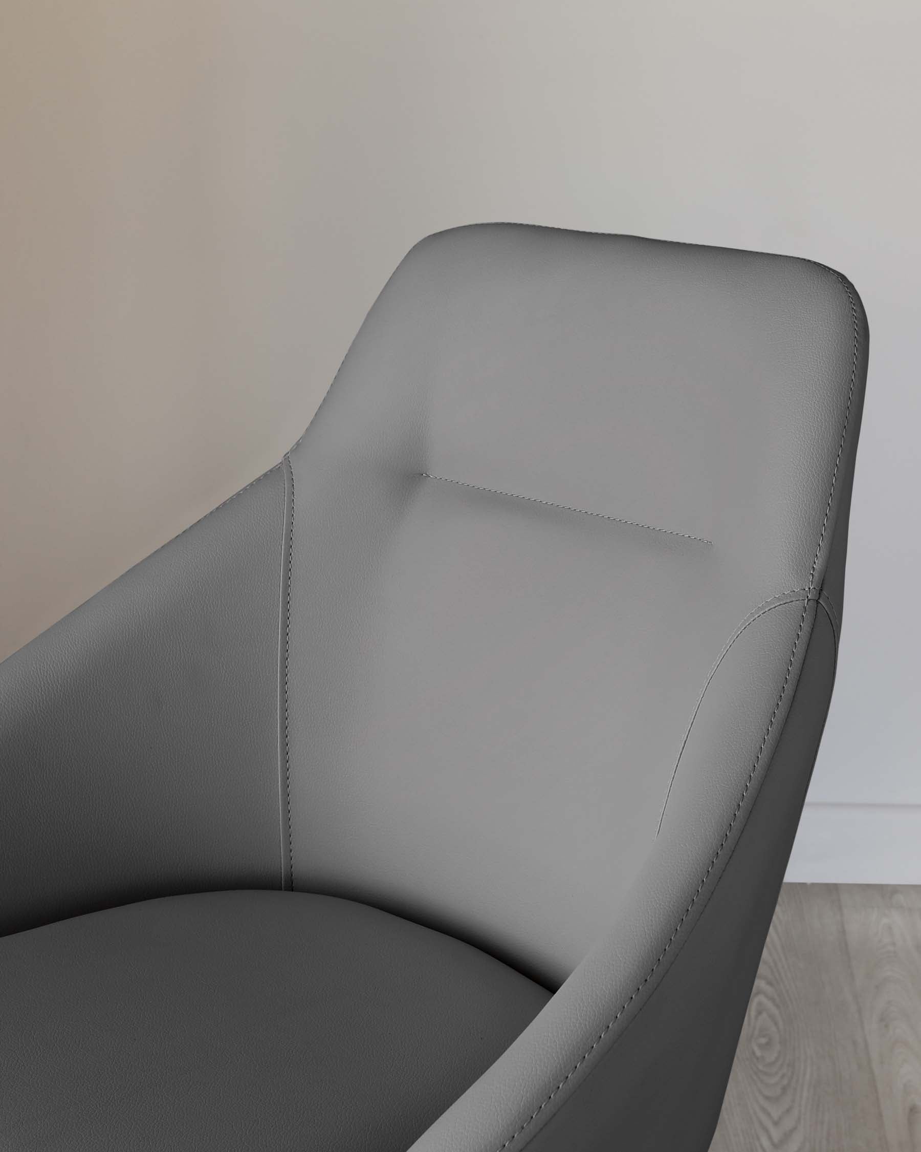 Cleo Dark Grey Faux Leather Swivel Chair - Image 8
