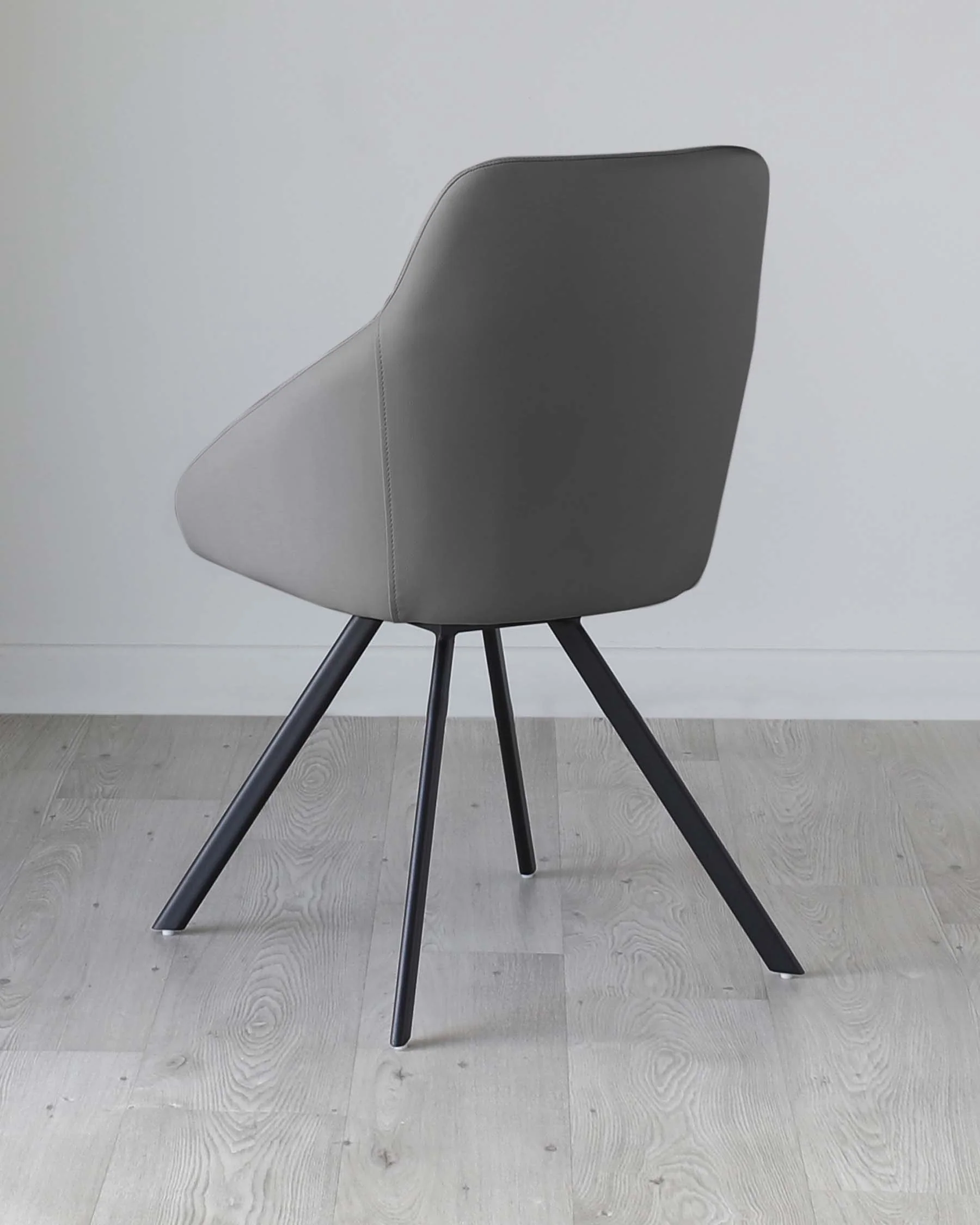 Cleo Dark Grey Faux Leather Swivel Chair - Image 9