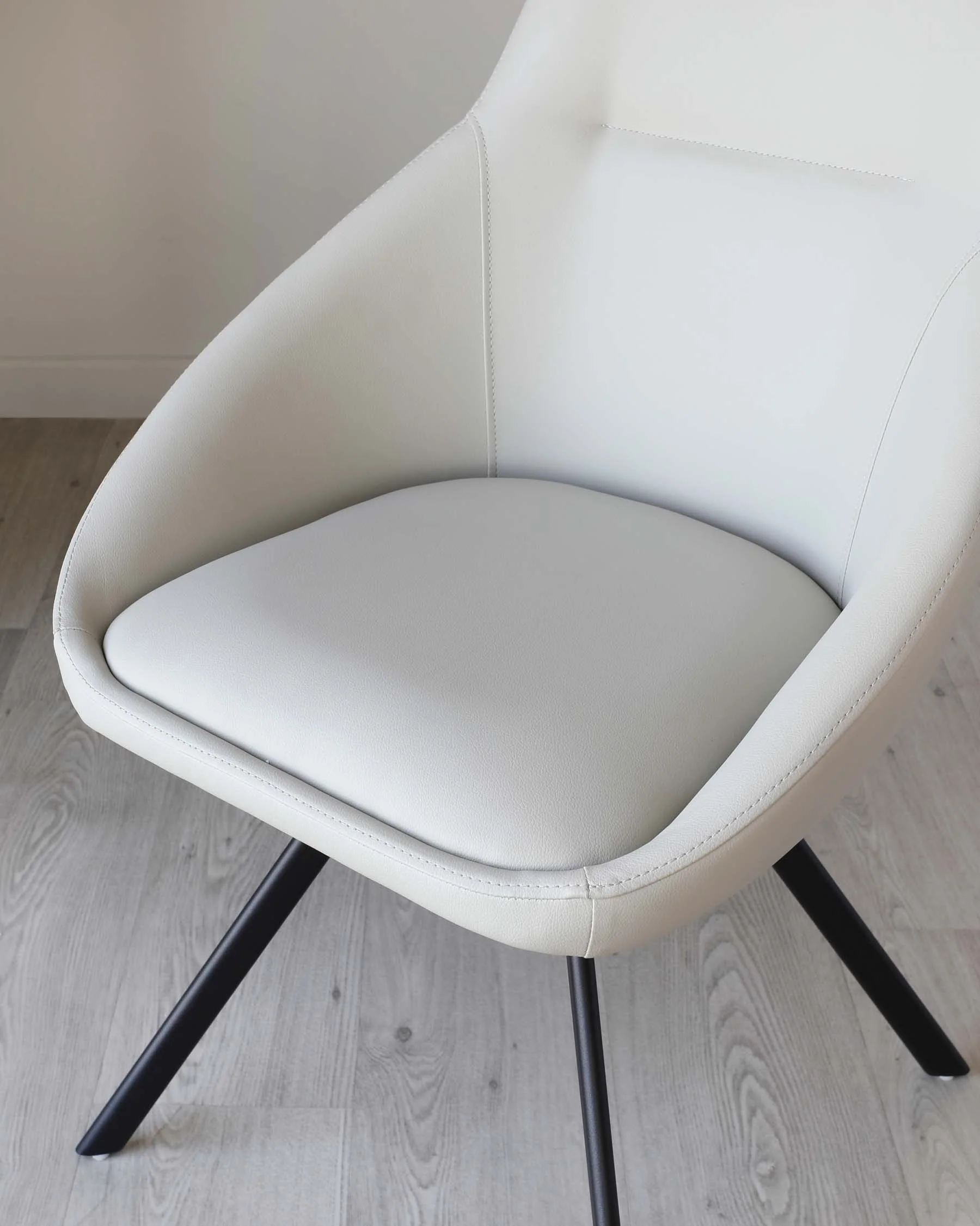 Cleo Light Grey Faux Leather Swivel Chair - Image 4