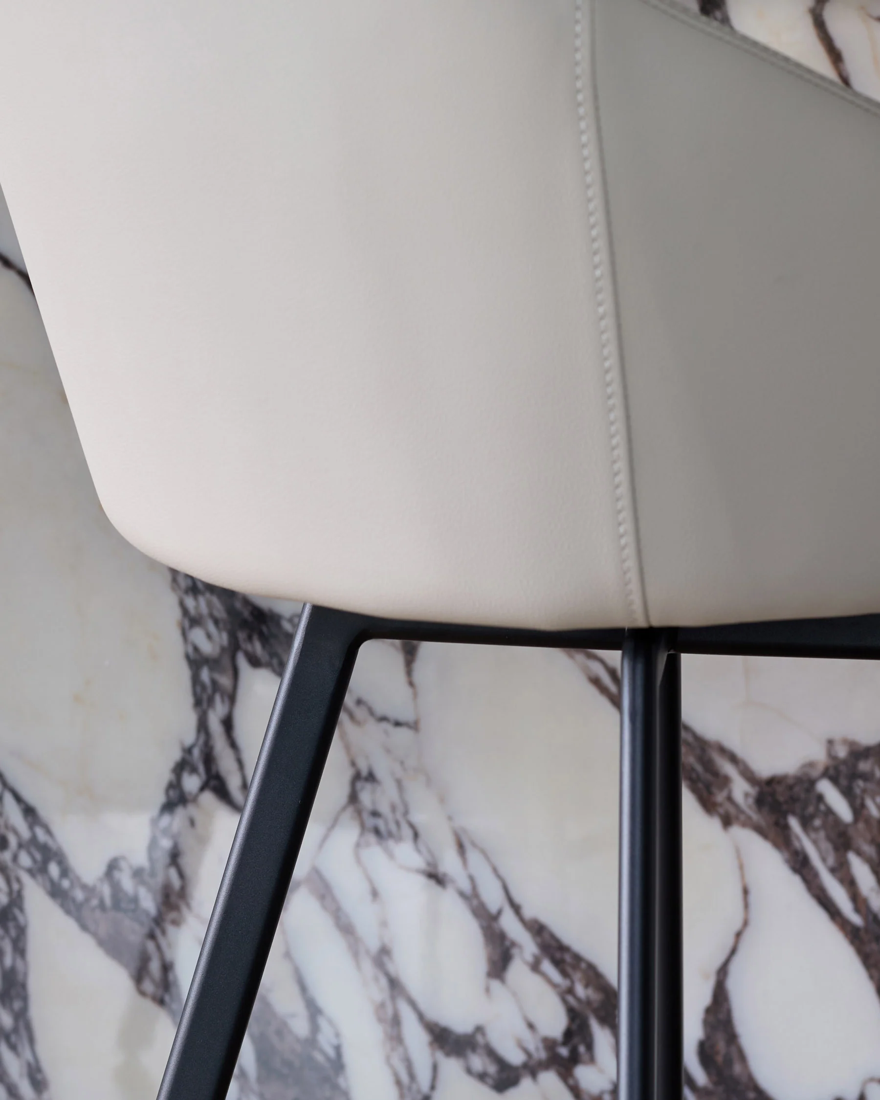 Cleo light grey faux leather swivel bar stool - Image 7