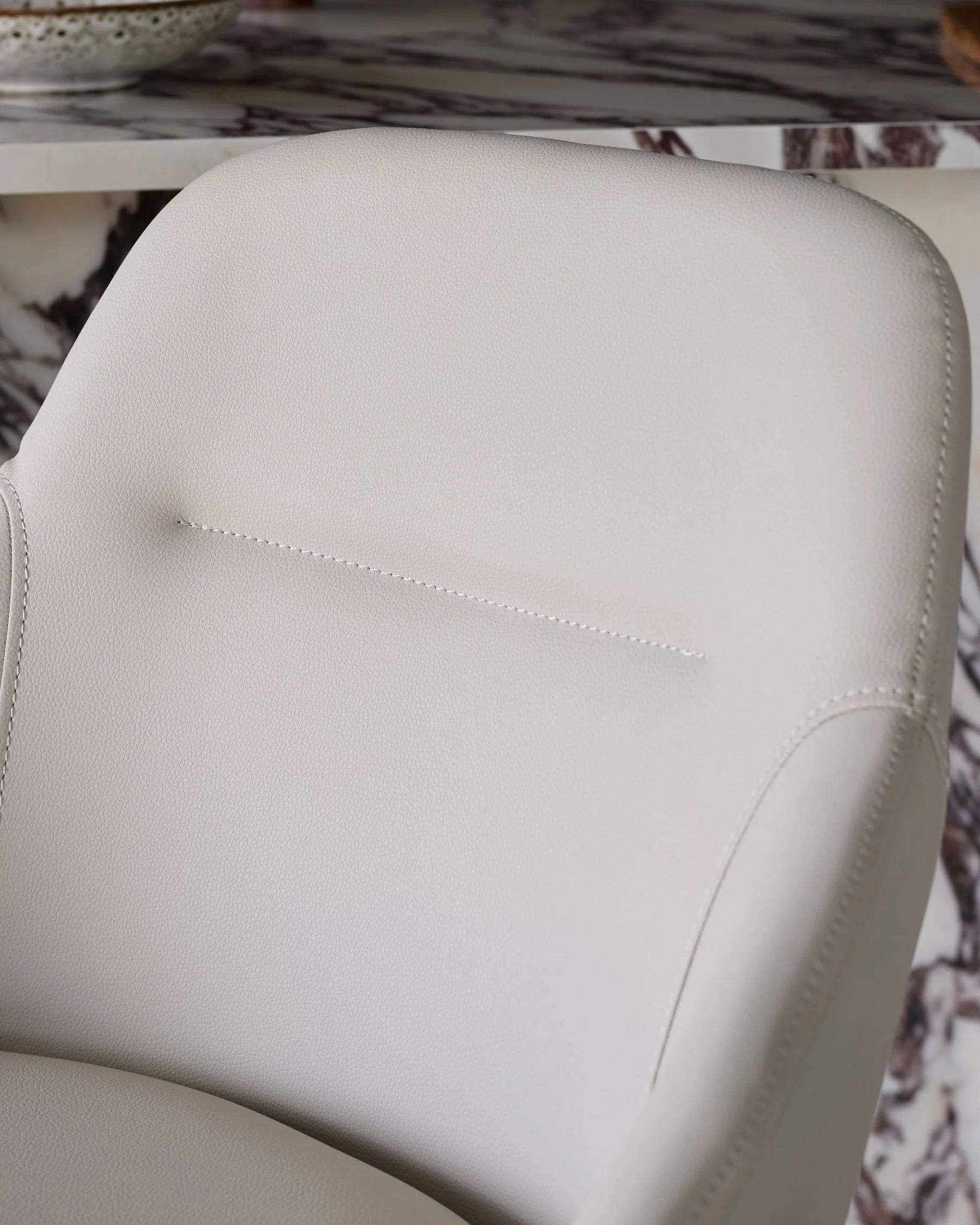 Cleo light grey faux leather swivel bar stool - Image 9