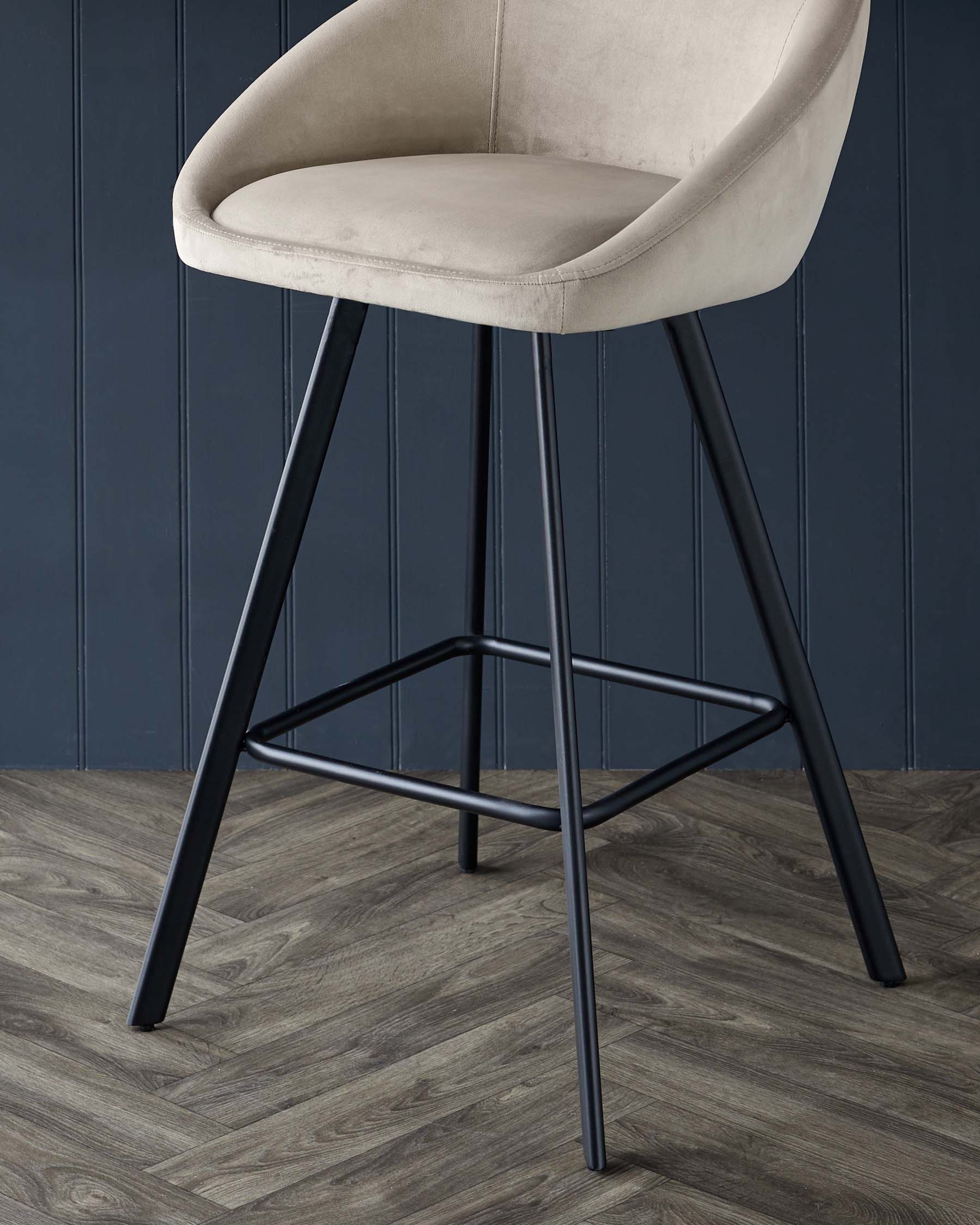 Cleo champagne velvet swivel bar stool - Image 6