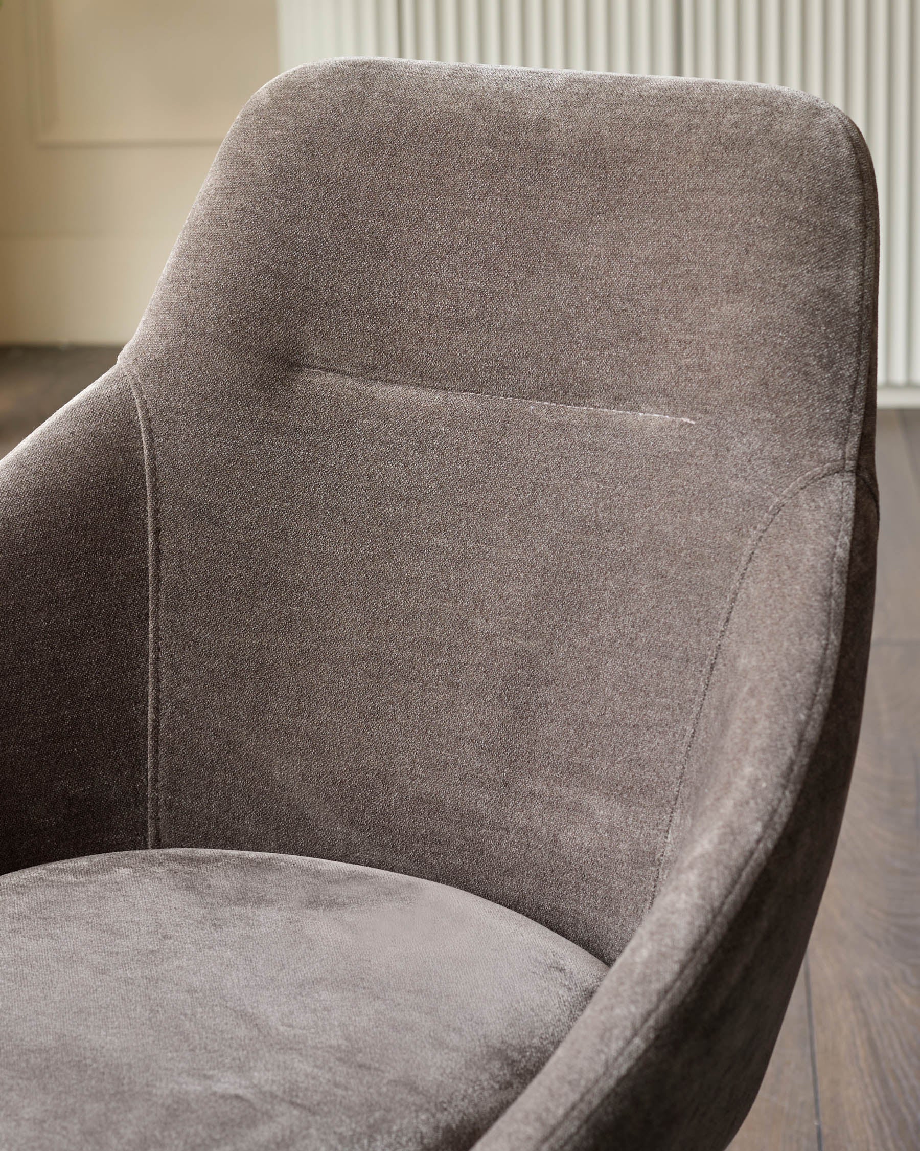 Cleo mocha fabric swivel dining chair - Image 5