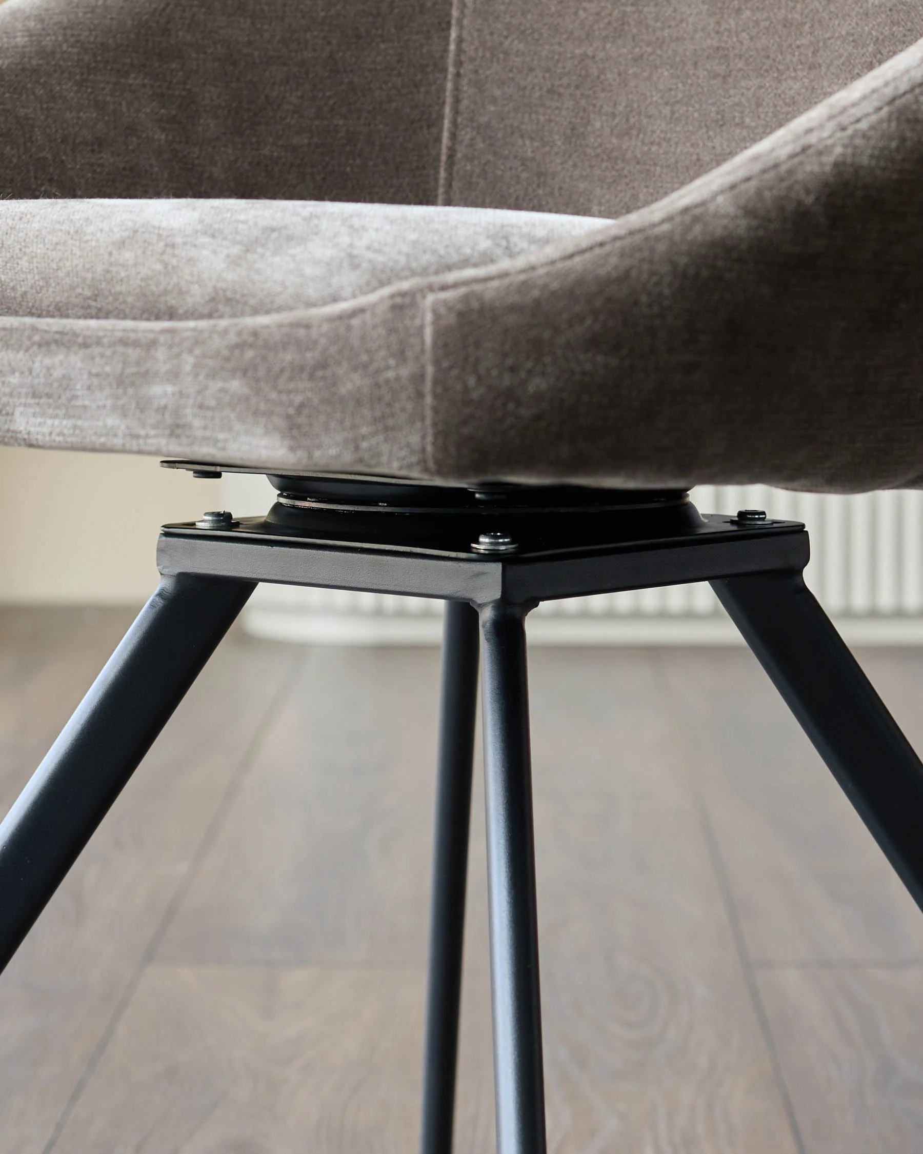Cleo mocha fabric swivel dining chair - Image 6