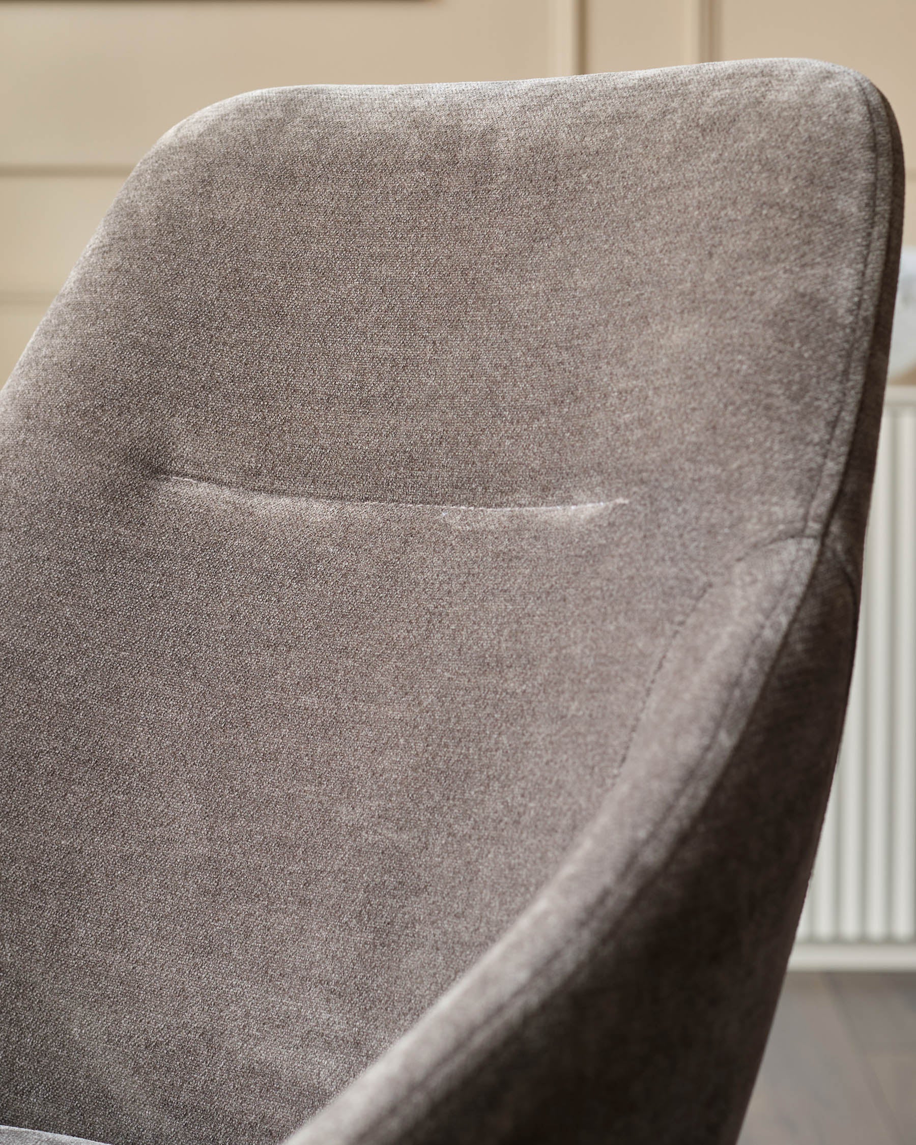Cleo mocha fabric swivel dining chair - Image 8