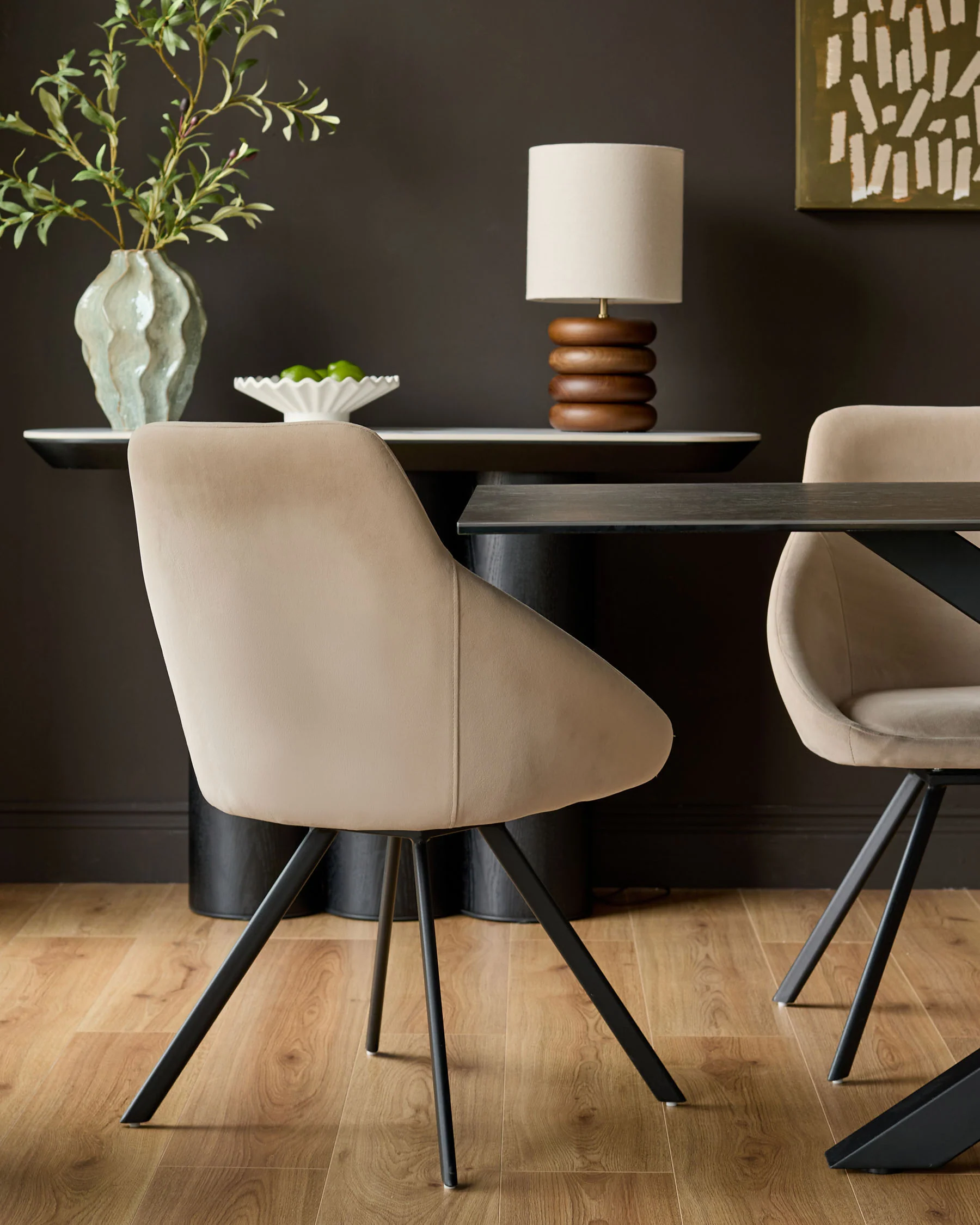 Cleo Champagne Velvet Swivel Chair - Image 3