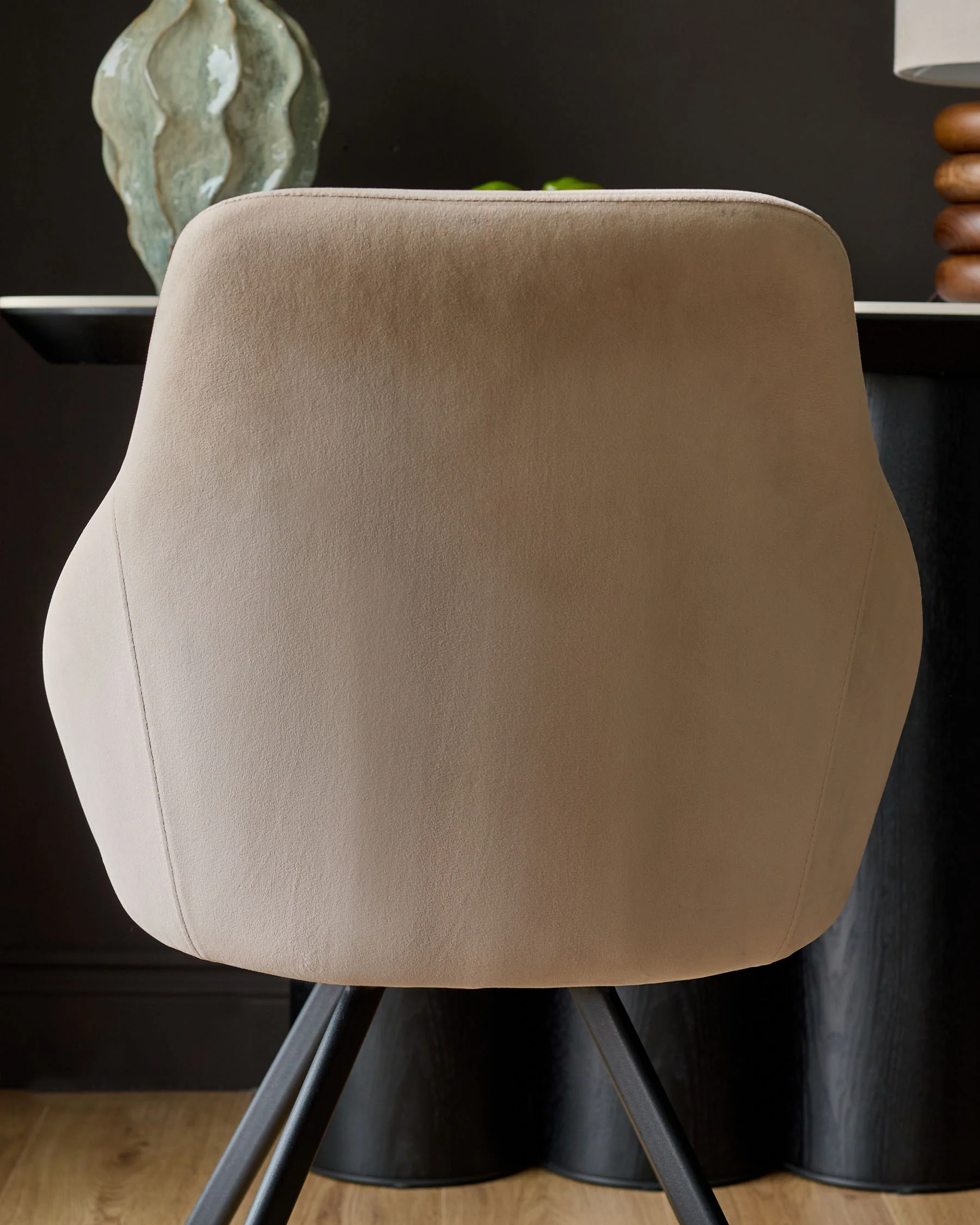 Cleo Champagne Velvet Swivel Chair - Image 8