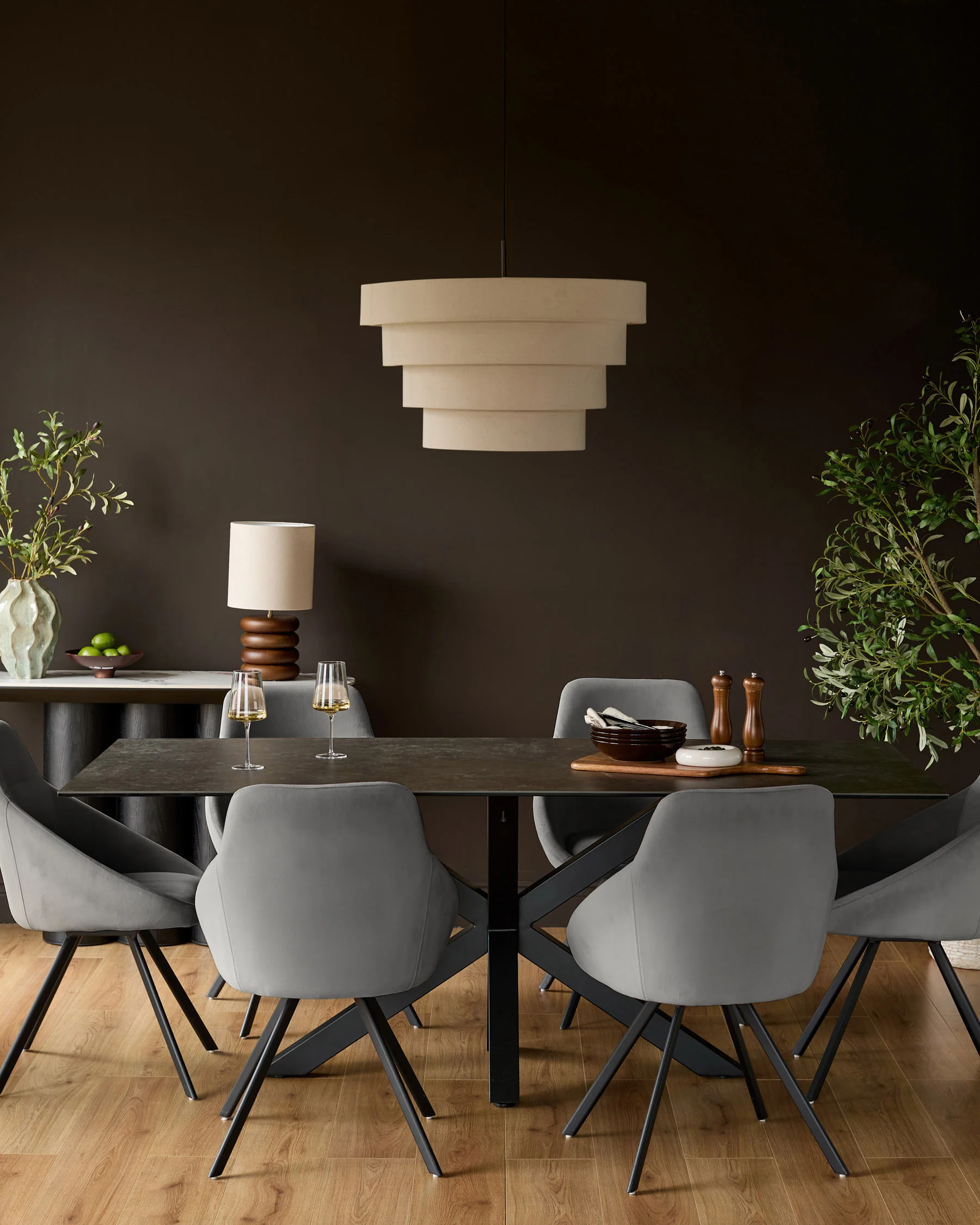 Cleo Dark Grey Velvet Swivel Chair - Image 4