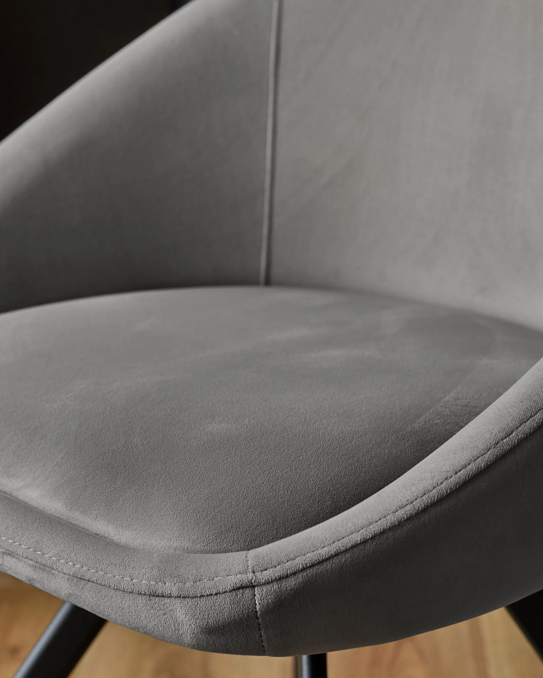 Cleo Dark Grey Velvet Swivel Chair - Image 6